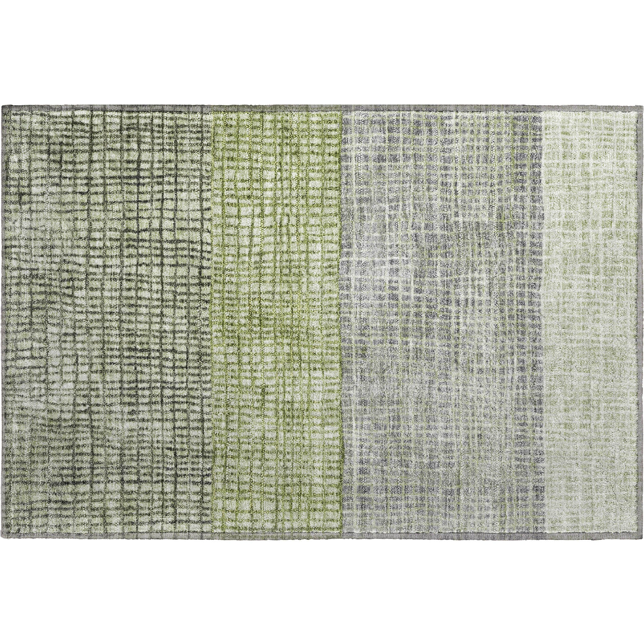 Seville Machine Washable Transitional Aloe Green Rug 1'8" x 2'6" #shape_Rectangle