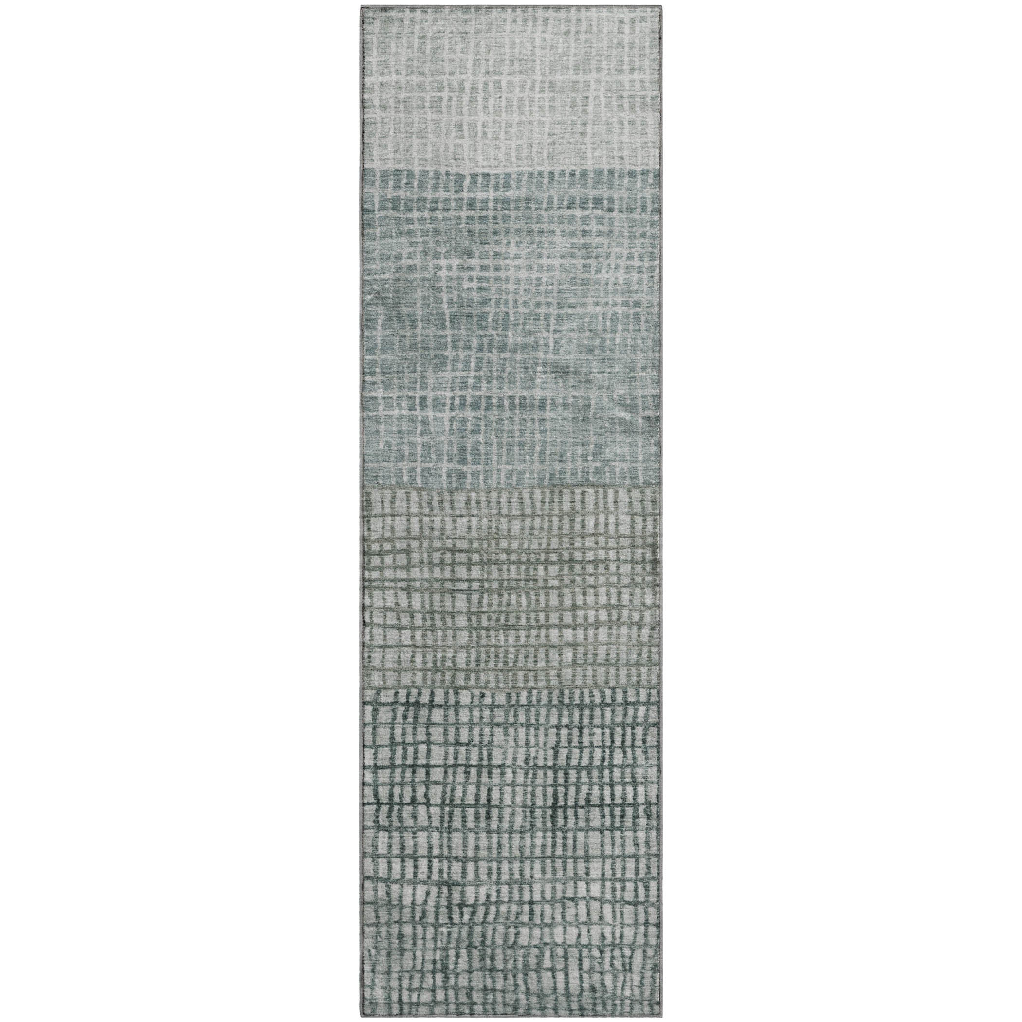 Seville Machine Washable Transitional Aqua Teal Rug 2'3" x 7'6" #shape_Runner