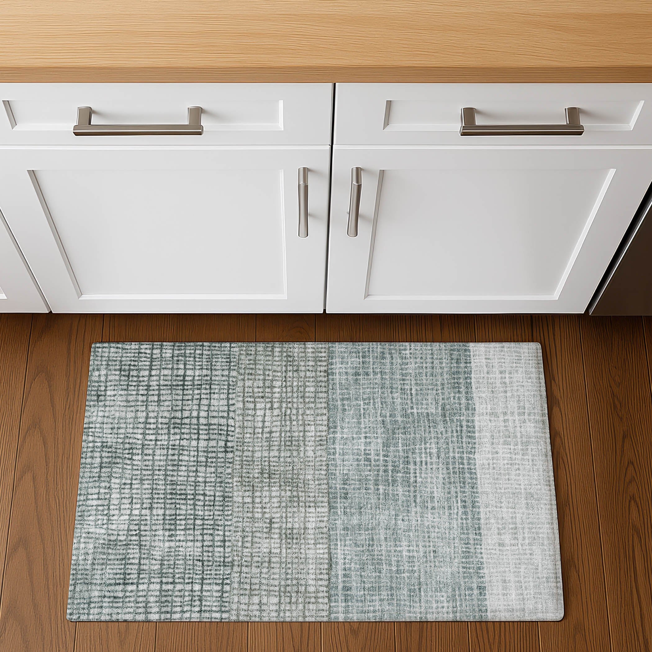 Seville Machine Washable Transitional Aqua Teal Rug 1'8" x 2'6" #shape_Rectangle