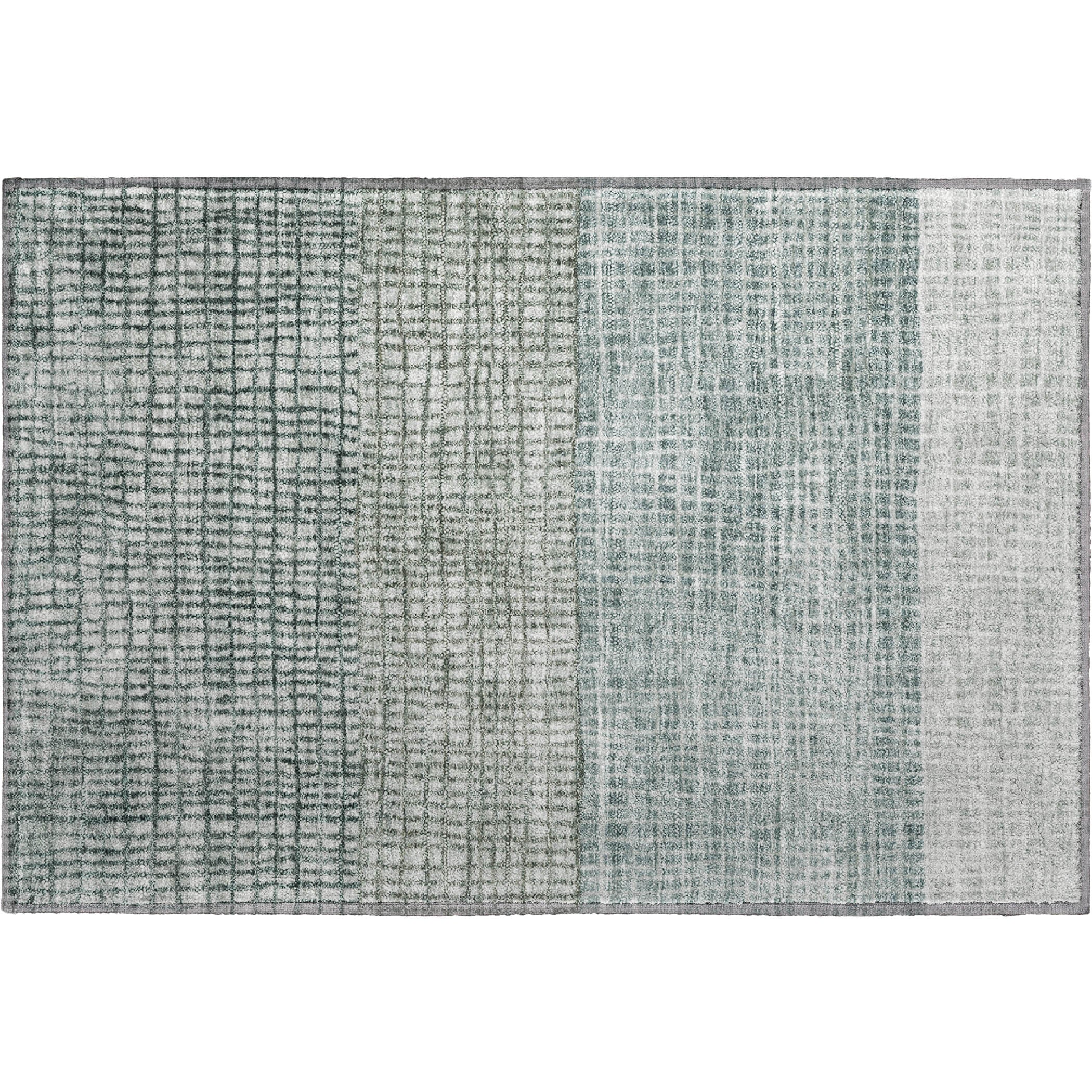 Seville Machine Washable Transitional Aqua Teal Rug 1'8" x 2'6" #shape_Rectangle