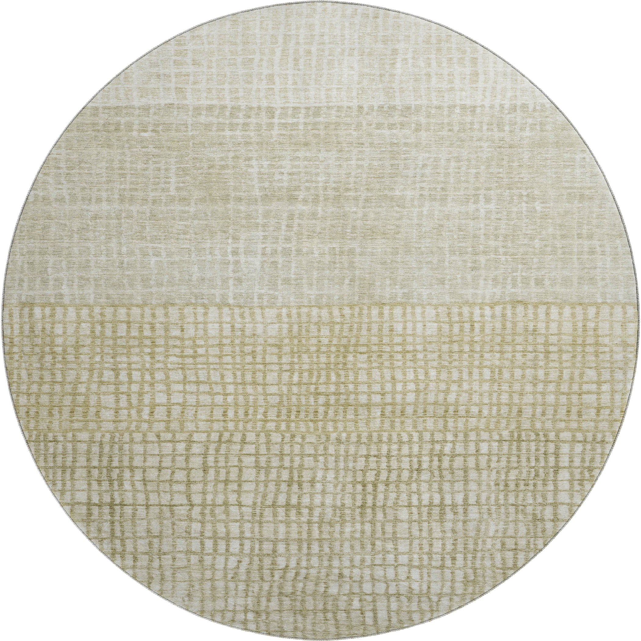 Seville Machine Washable Transitional Beige Brown Rug 8' x 8' #shape_Round