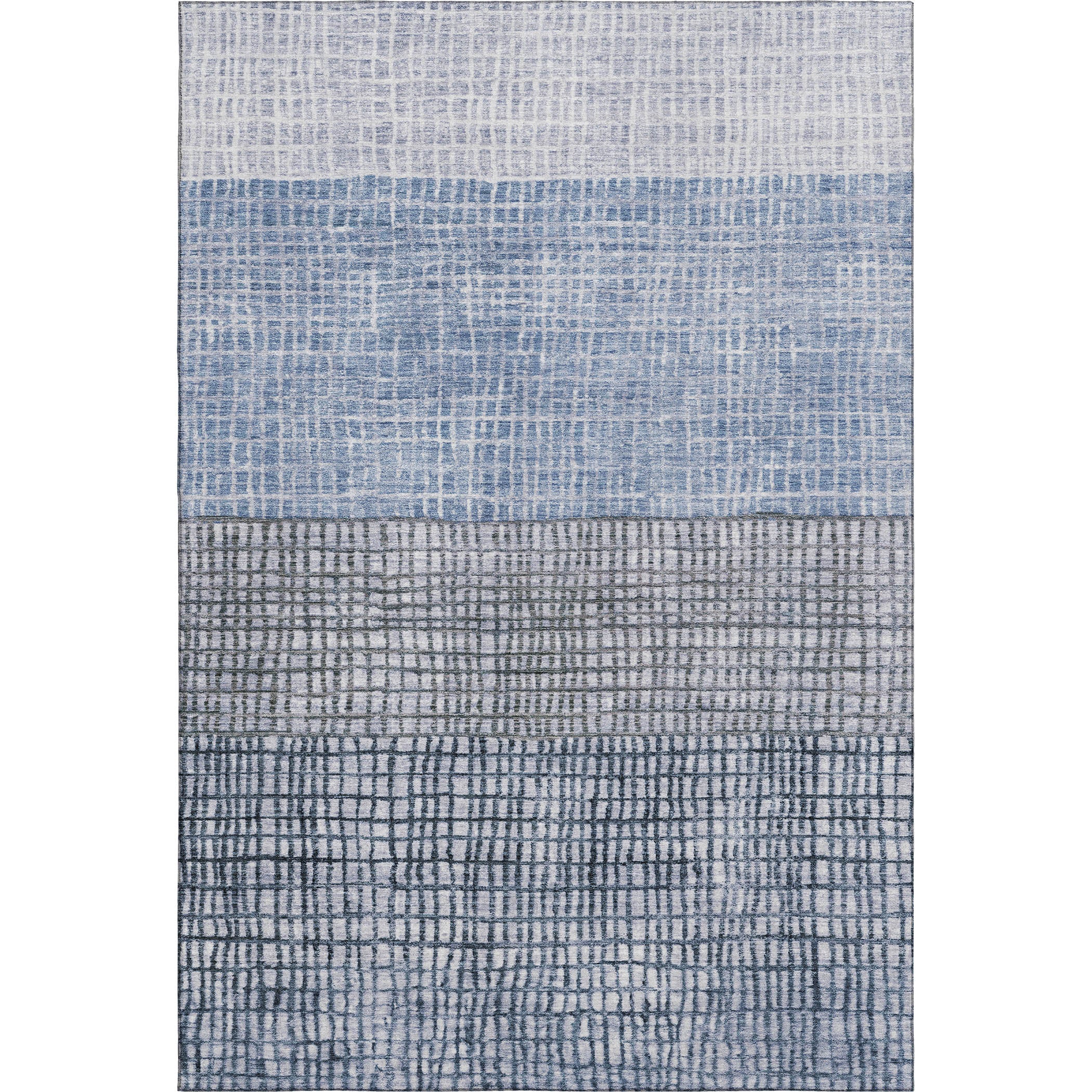 Seville Machine Washable Transitional Blue Rug 2'6" x 3'10" #shape_Rectangle