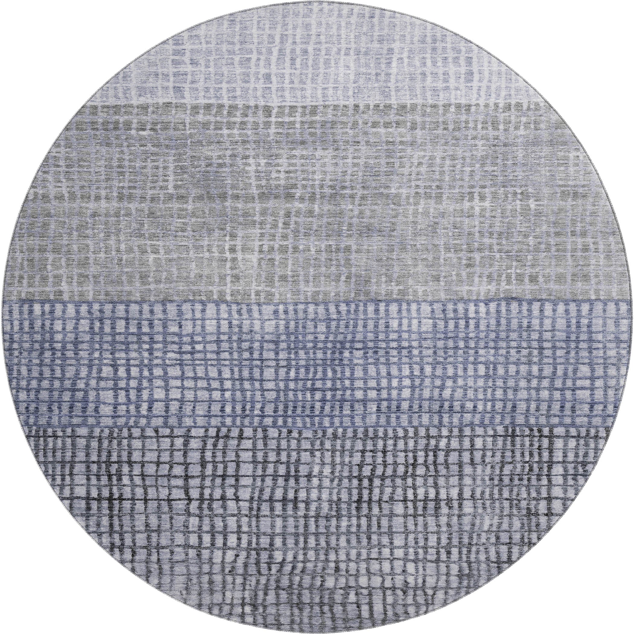 Seville Machine Washable Transitional Denim Blue Rug 8' x 8' #shape_Round