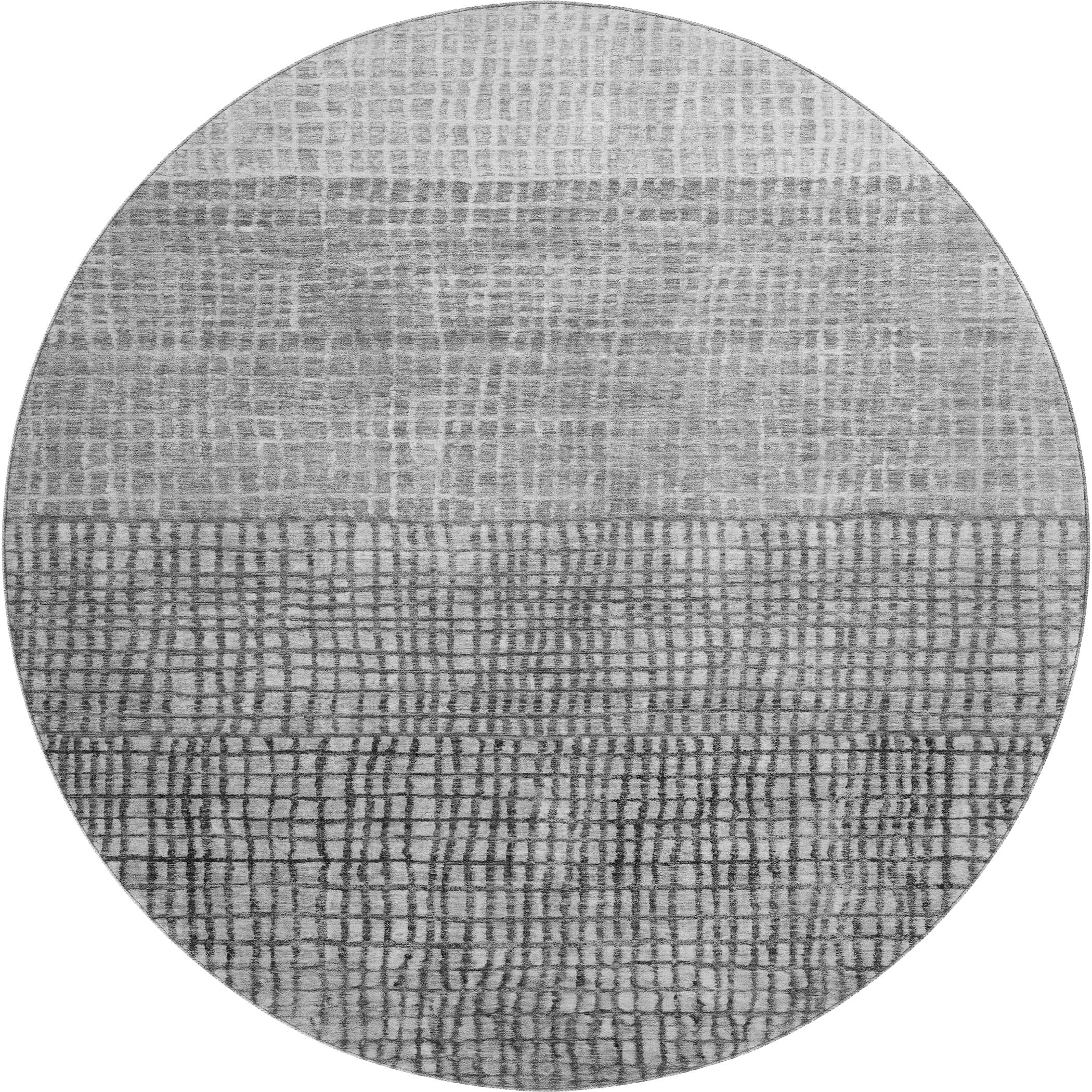 Seville Machine Washable Transitional Gray Rug 8' x 8' #shape_Round