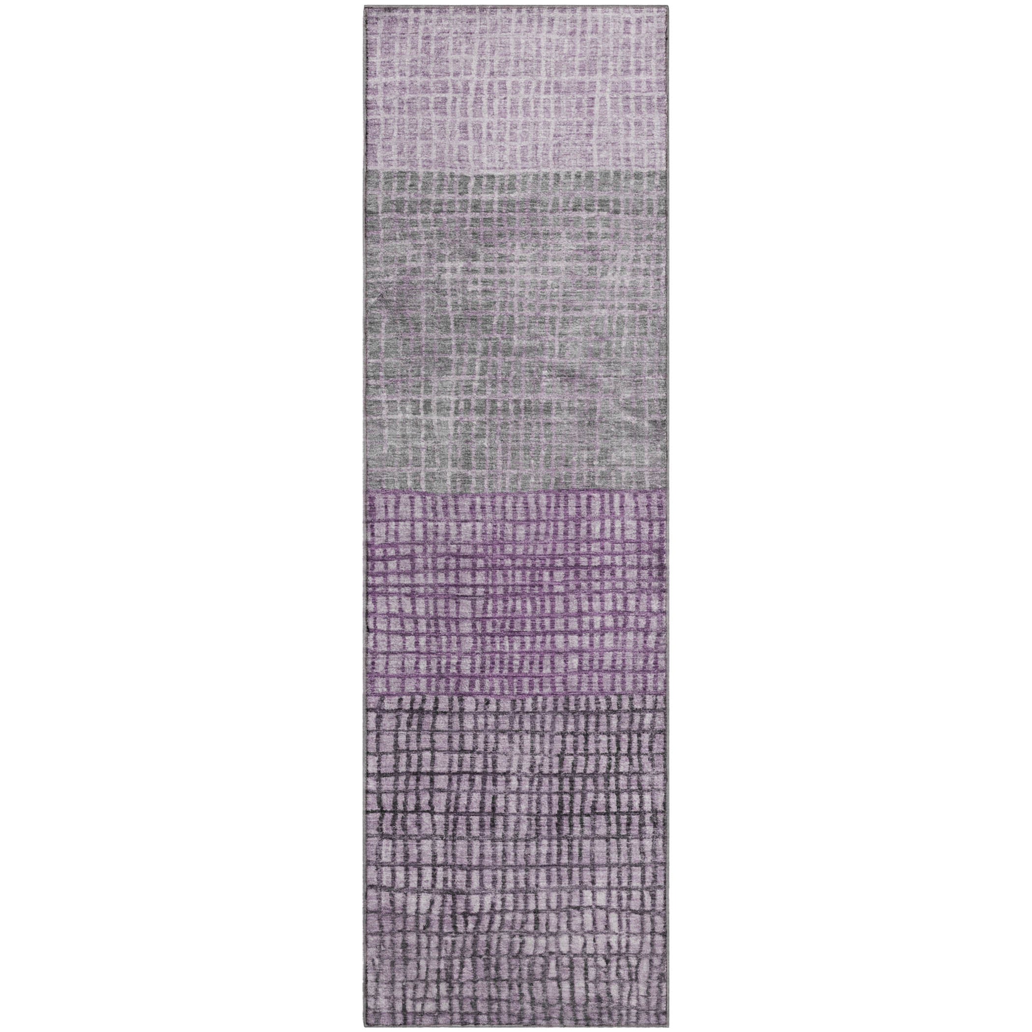 Seville Machine Washable Transitional Plum Purple Rug 2'3" x 7'6" #shape_Runner