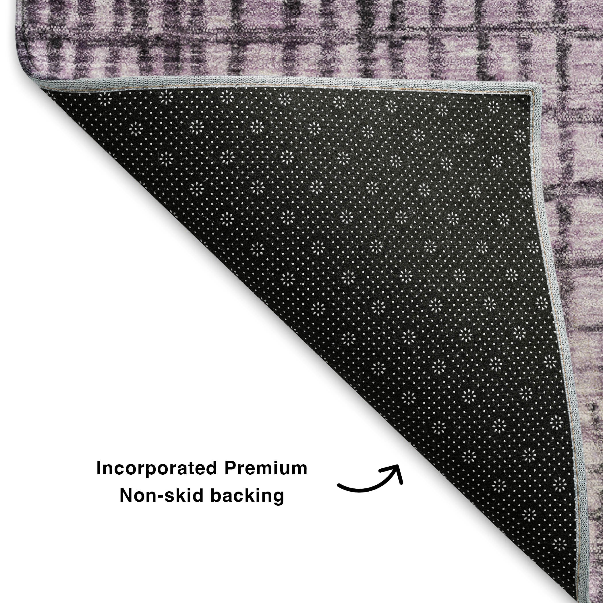 Seville Machine Washable Transitional Plum Purple Rug 1'8" x 2'6" #shape_Rectangle