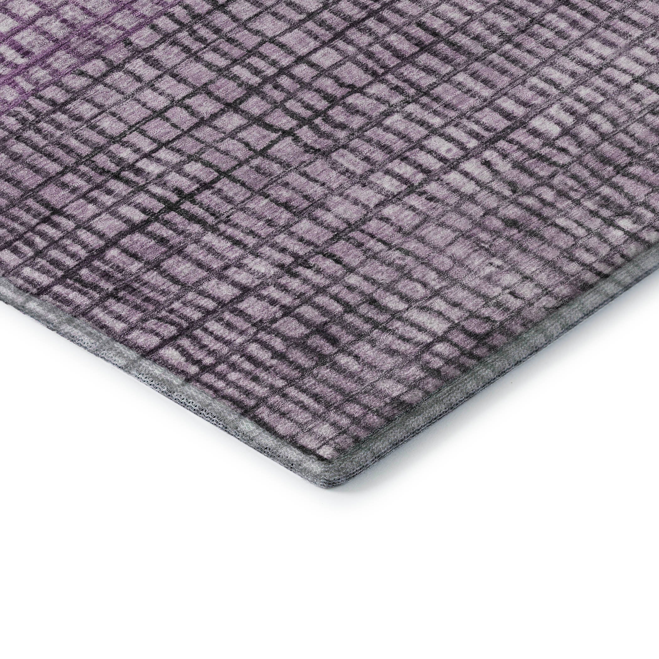Seville Machine Washable Transitional Plum Purple Rug 1'8" x 2'6" #shape_Rectangle