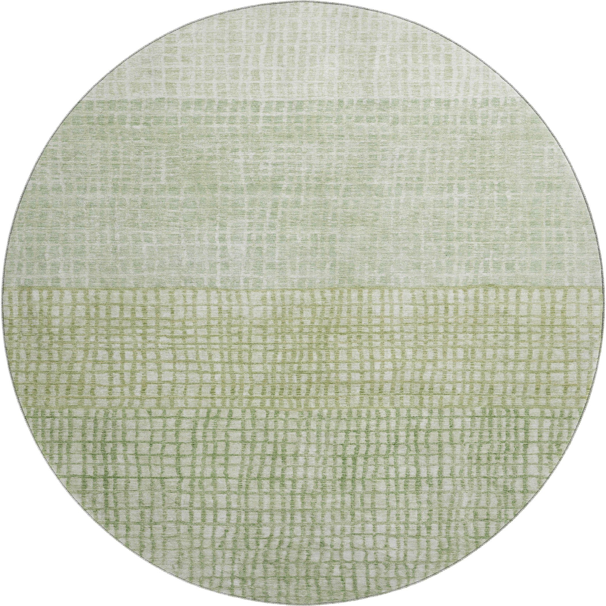 Seville Machine Washable Transitional Sage Green Rug 8' x 8' #shape_Round