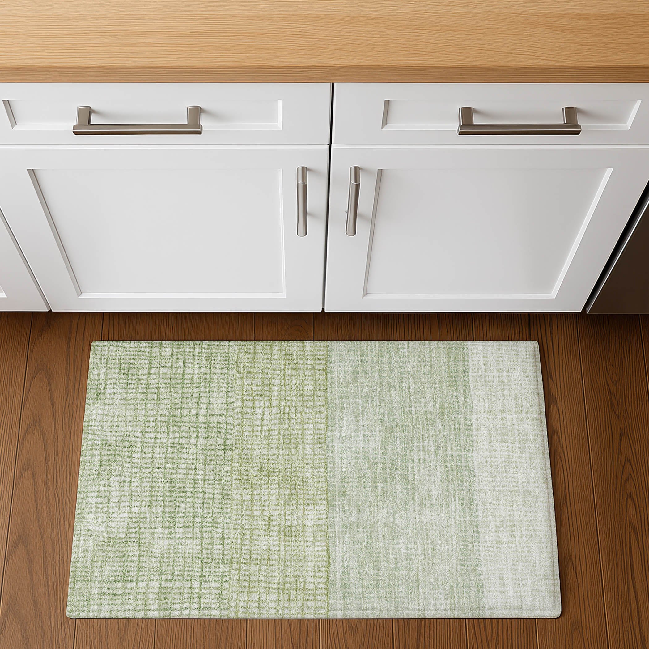 Seville Machine Washable Transitional Sage Green Rug 1'8" x 2'6" #shape_Rectangle