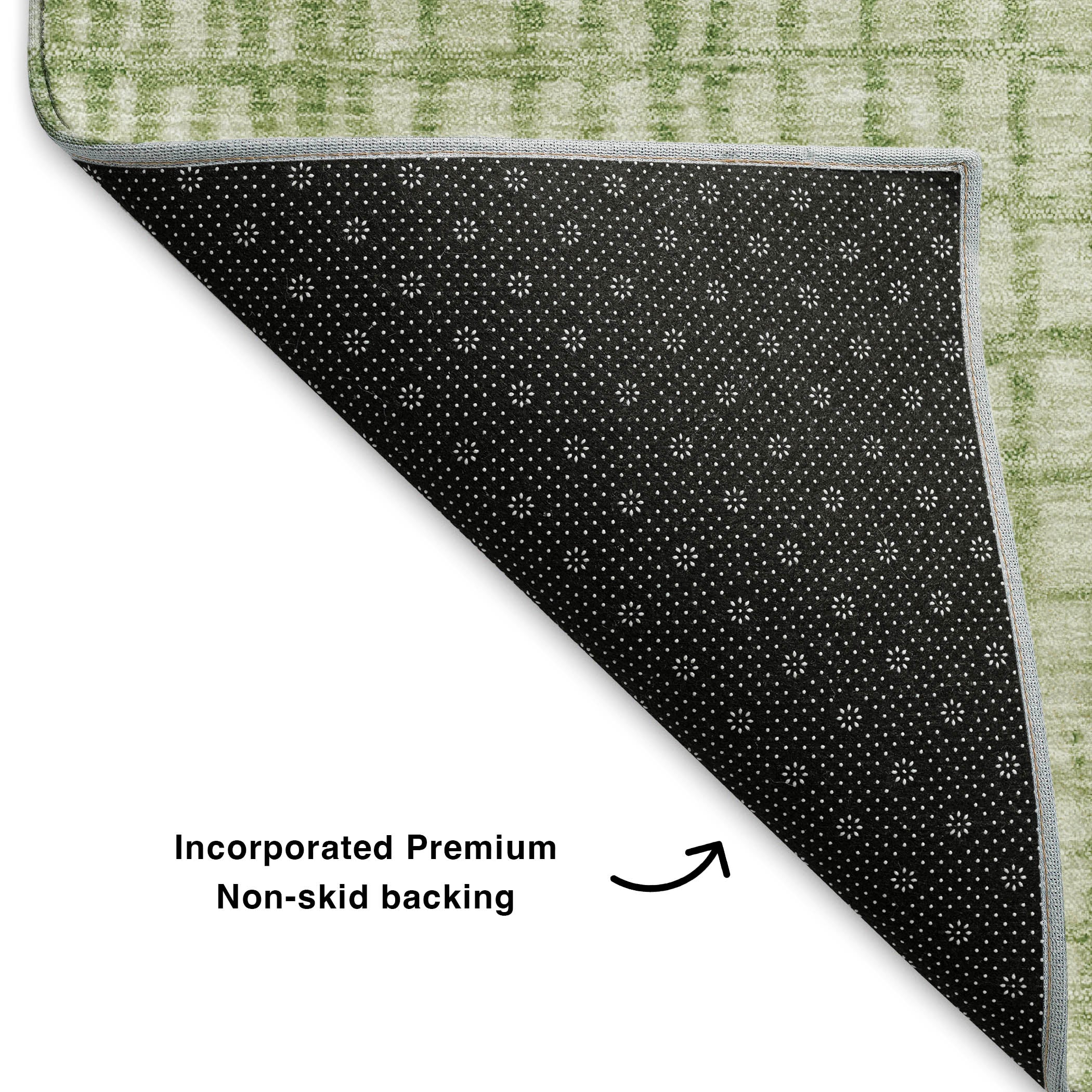Seville Machine Washable Transitional Sage Green Rug 1'8" x 2'6" #shape_Rectangle