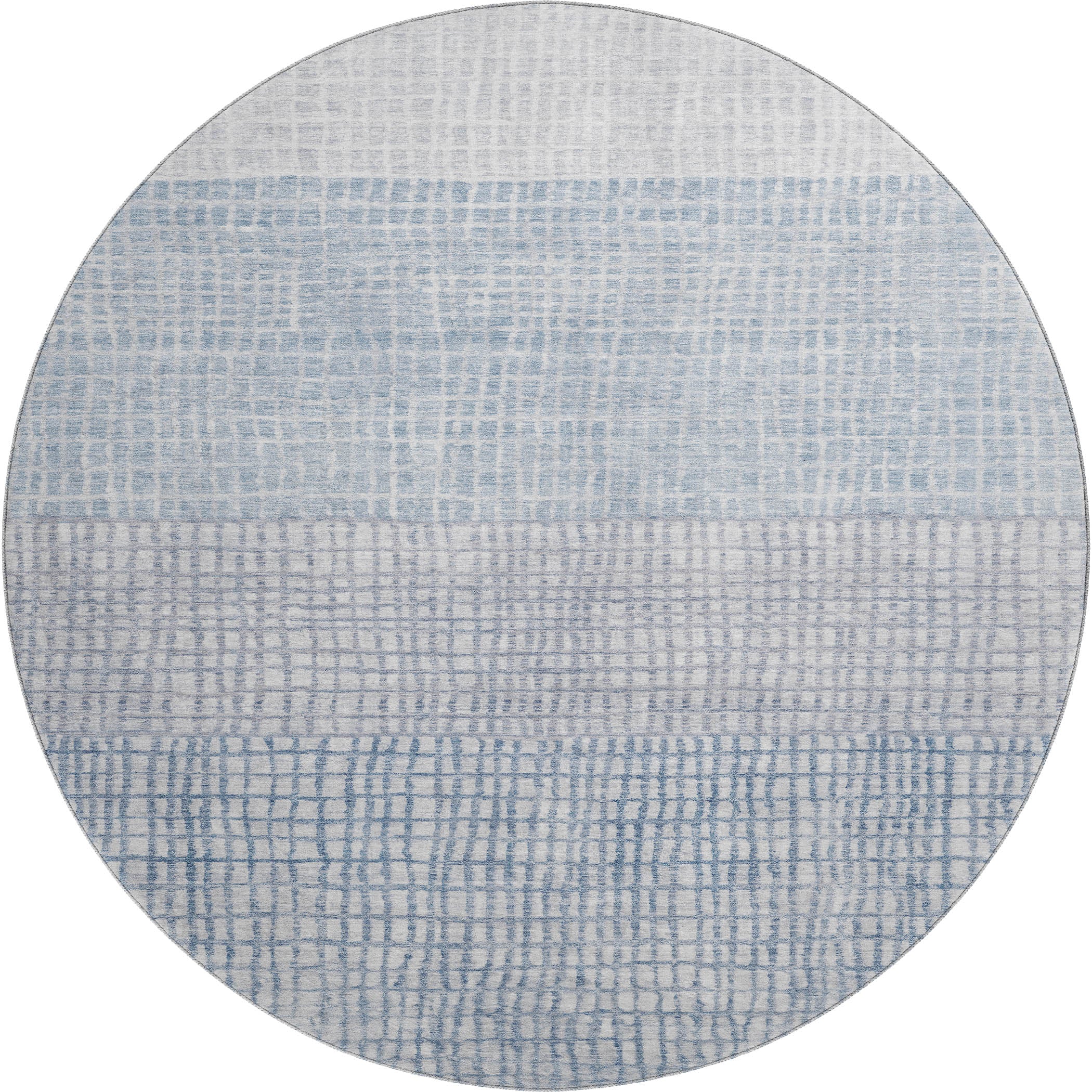 Seville Machine Washable Transitional Sky Blue Rug 8' x 8' #shape_Round