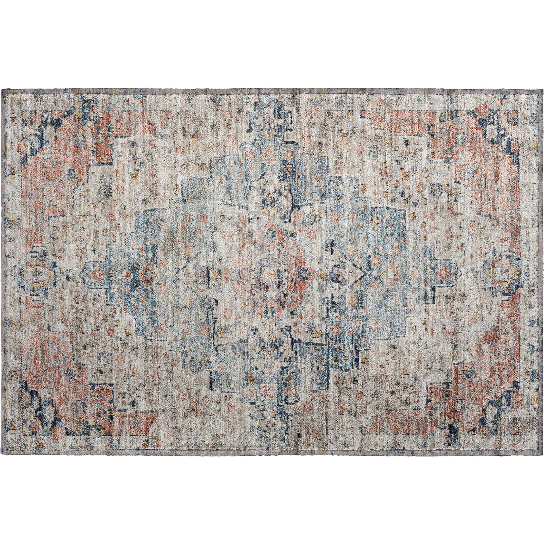 Havana Machine Washable Traditional Beige Brown Rug 1'8" x 2'6" #shape_Rectangle