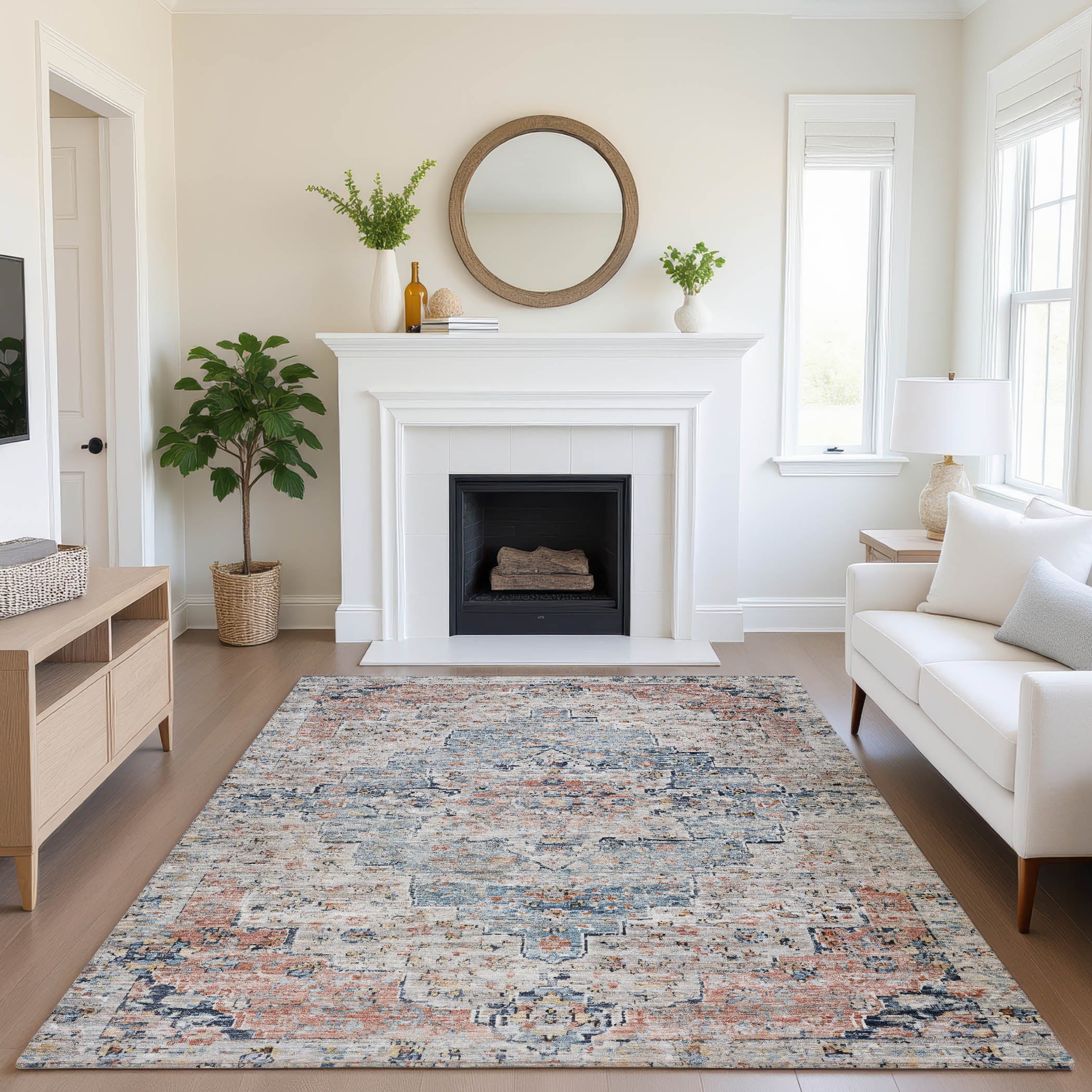 Havana Machine Washable Traditional Beige Brown Rug 2'6" x 3'10" #shape_Rectangle