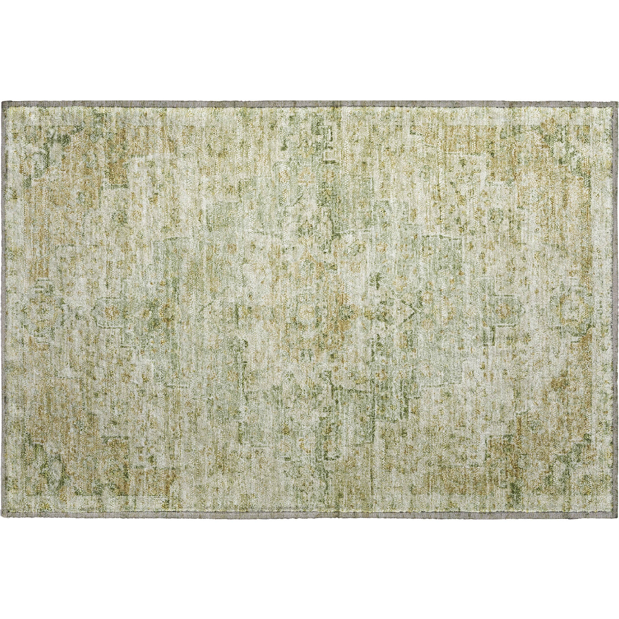 Havana Machine Washable Traditional Sage Green Rug 1'8" x 2'6" #shape_Rectangle
