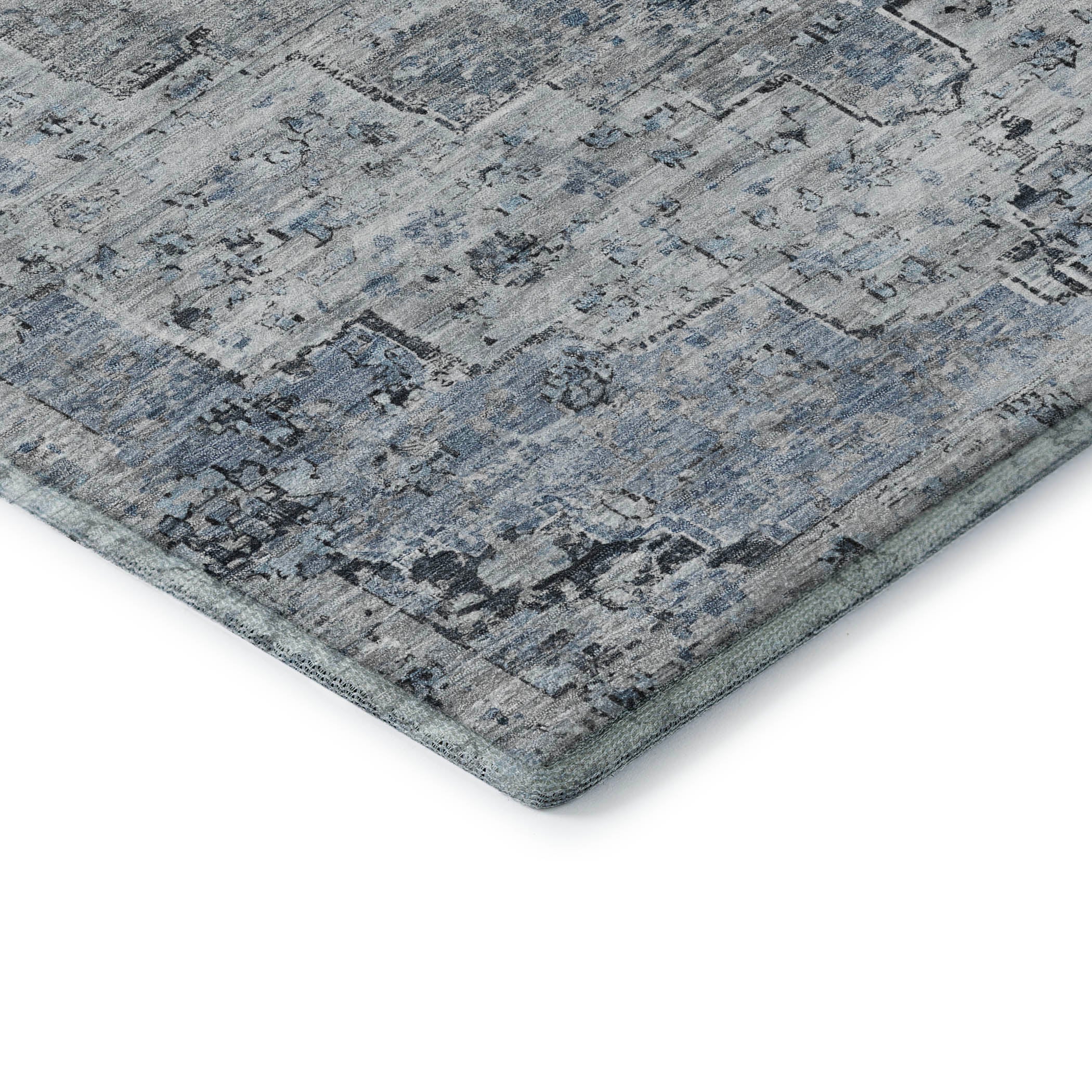 Havana Machine Washable Traditional Sky Blue Rug 1'8" x 2'6" #shape_Rectangle