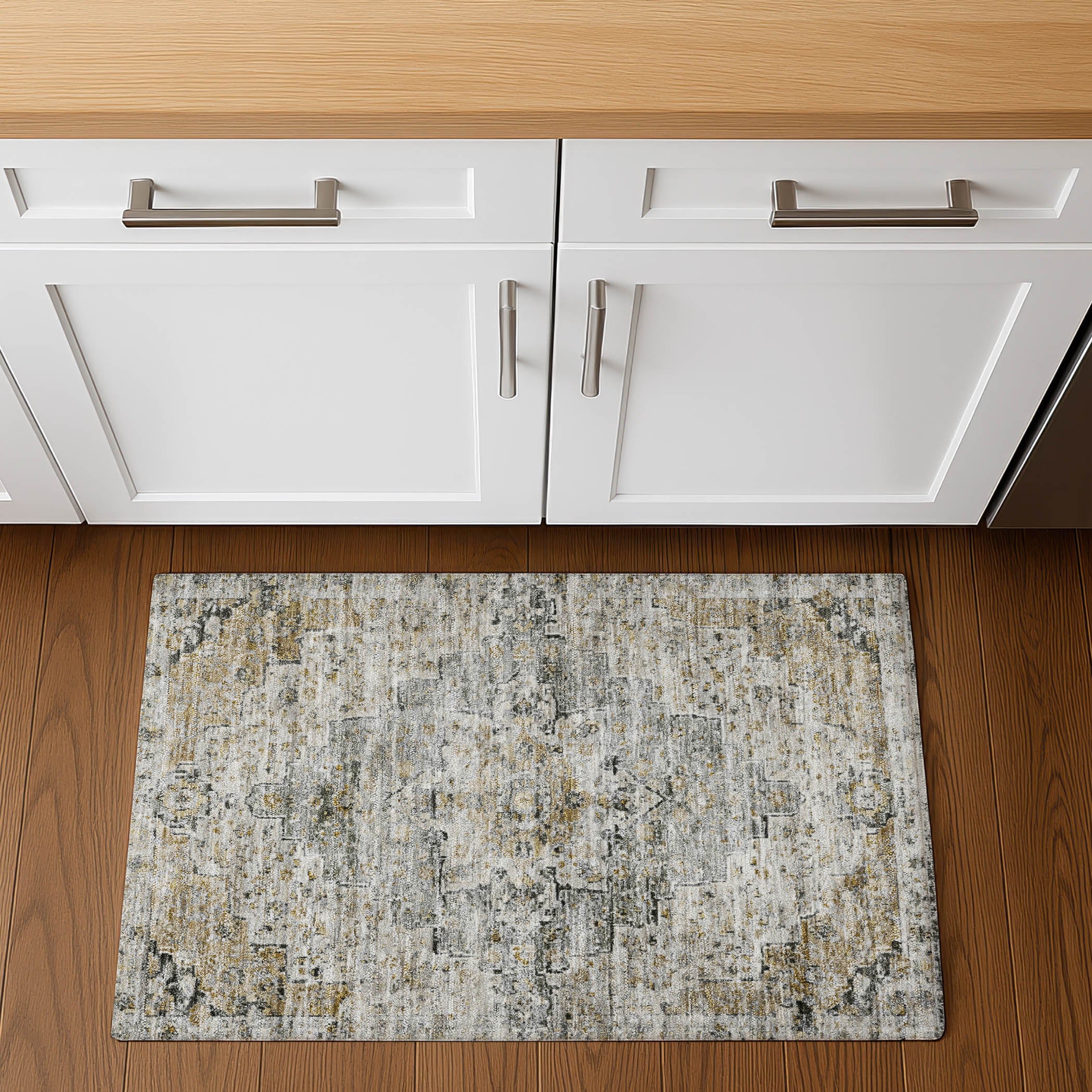 Havana Machine Washable Traditional Taupe Brown Rug 1'8" x 2'6" #shape_Rectangle