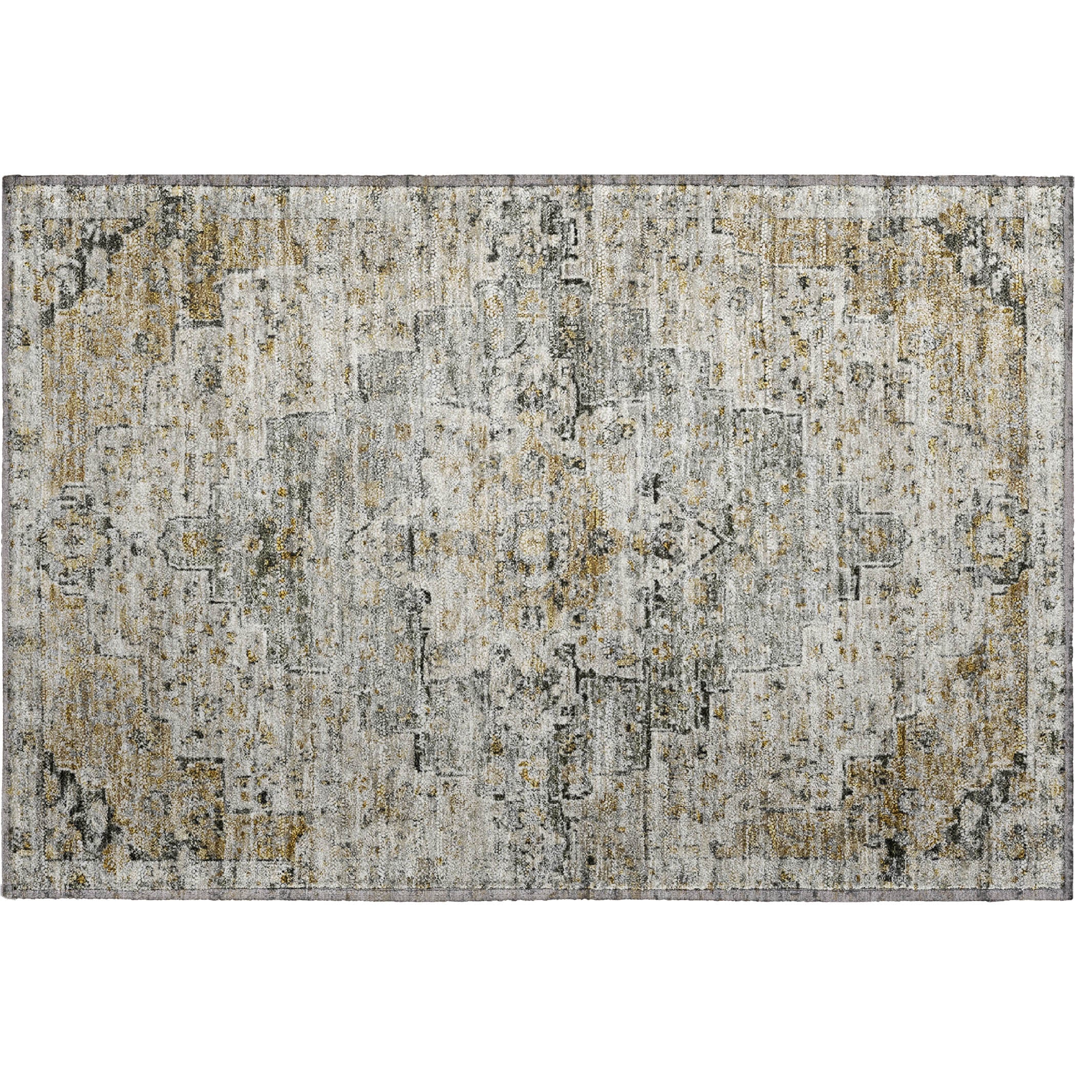 Havana Machine Washable Traditional Taupe Brown Rug 1'8" x 2'6" #shape_Rectangle