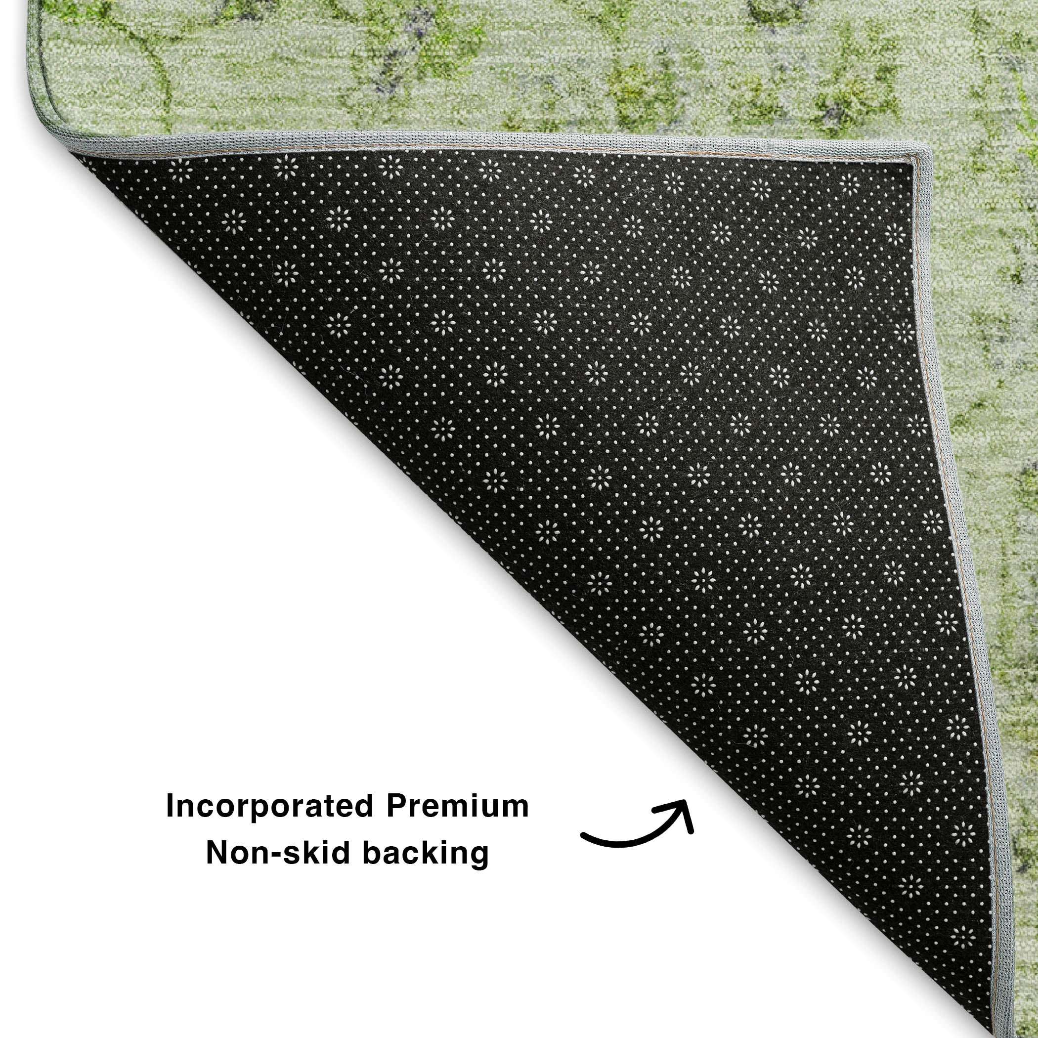 Oslo Machine Washable Transitional Aloe Green Rug 1'8" x 2'6" #shape_Rectangle