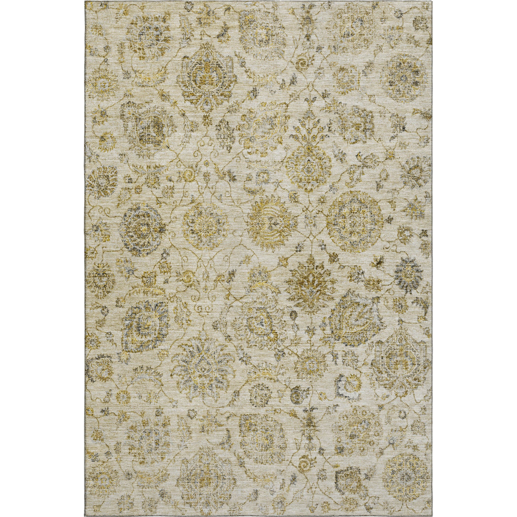 Oslo Machine Washable Transitional Beige Brown Rug 2'6" x 3'10" #shape_Rectangle