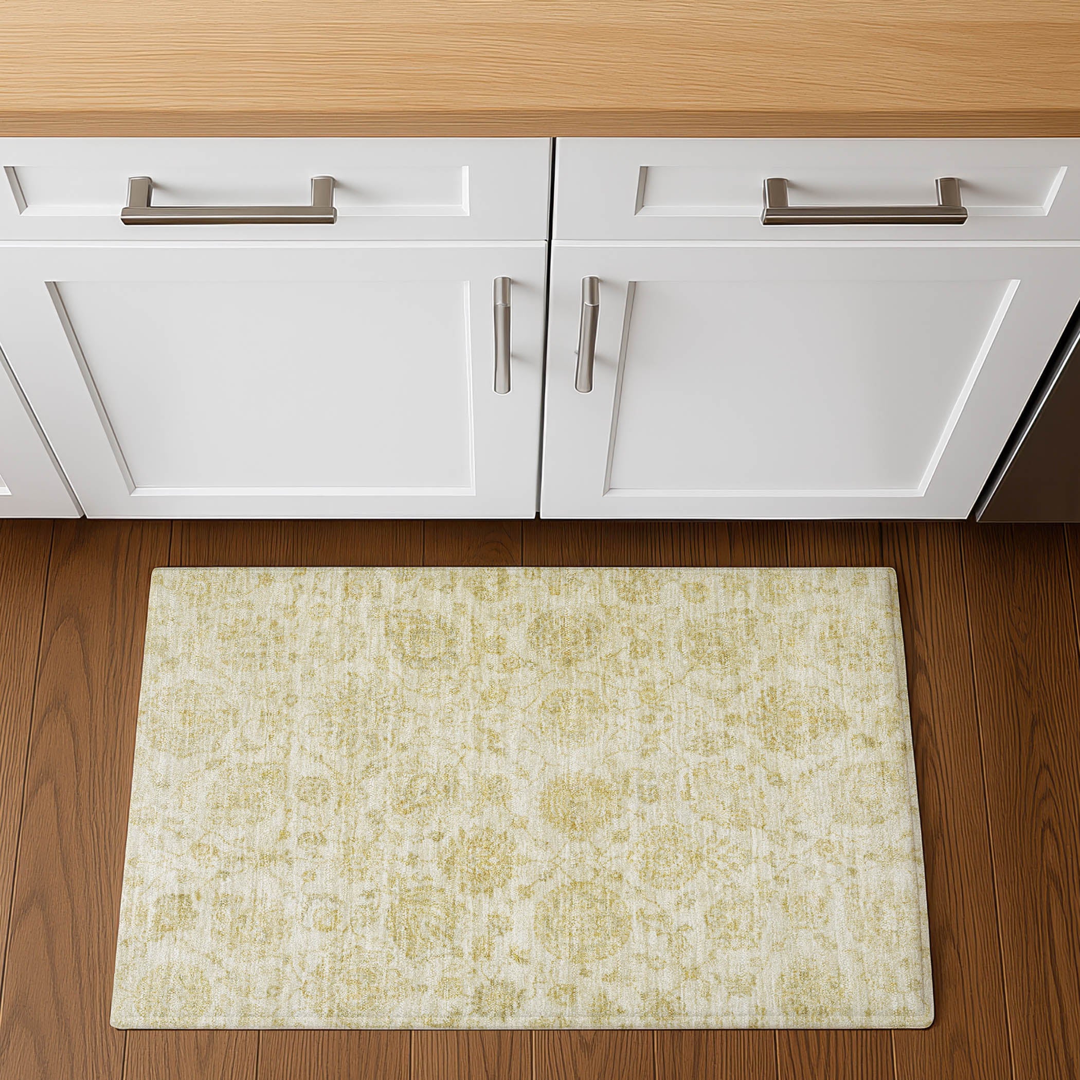 Oslo Machine Washable Transitional Gold Rug 1'8" x 2'6" #shape_Rectangle