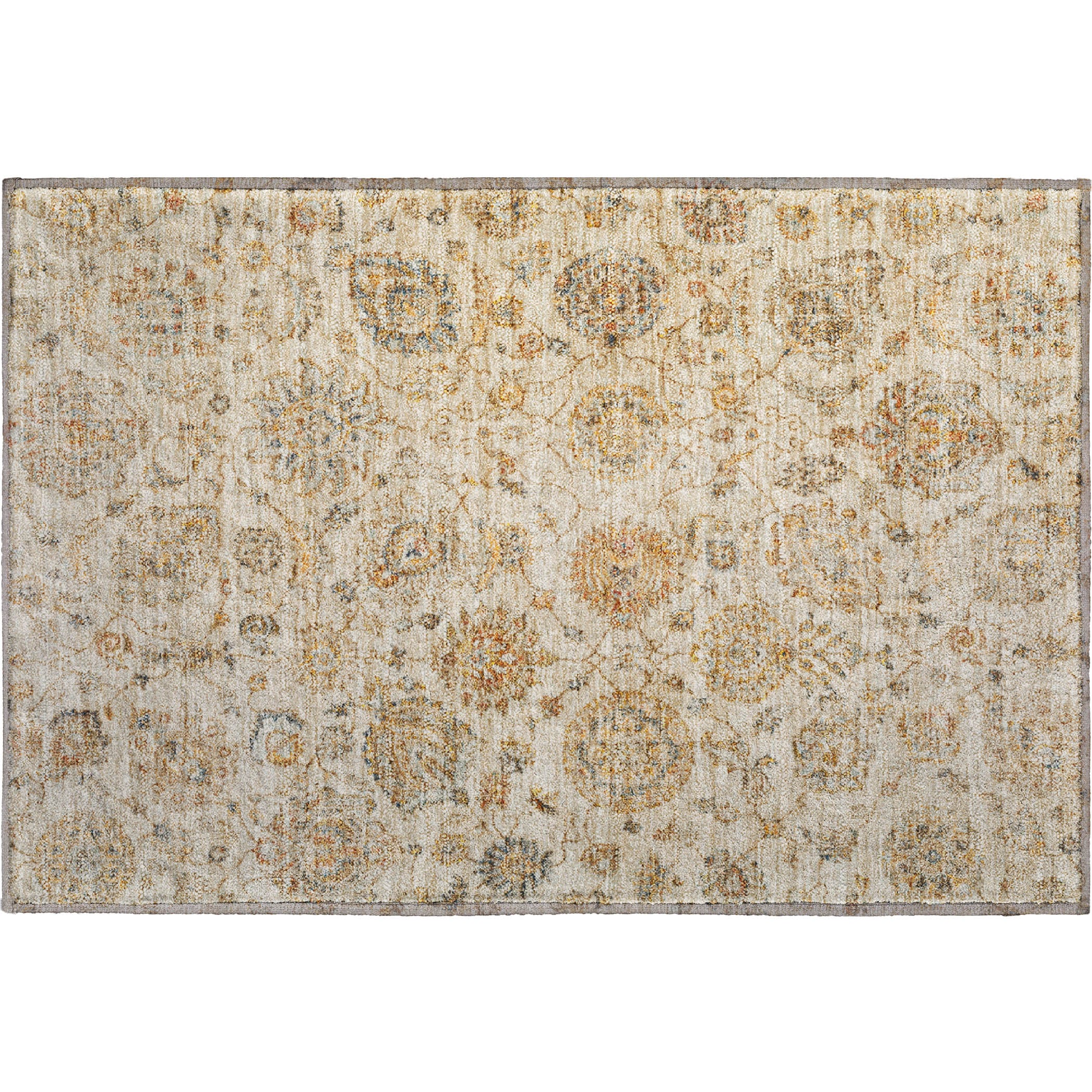 Oslo Machine Washable Transitional Linen Ivory Rug 1'8" x 2'6" #shape_Rectangle