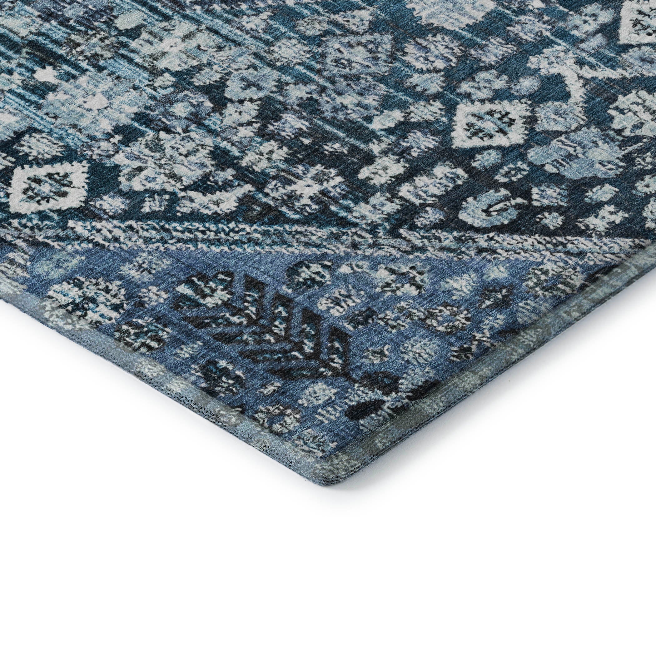 Chiang Mai Machine Washable Transitional Blue Rug 1'8" x 2'6" #shape_Rectangle