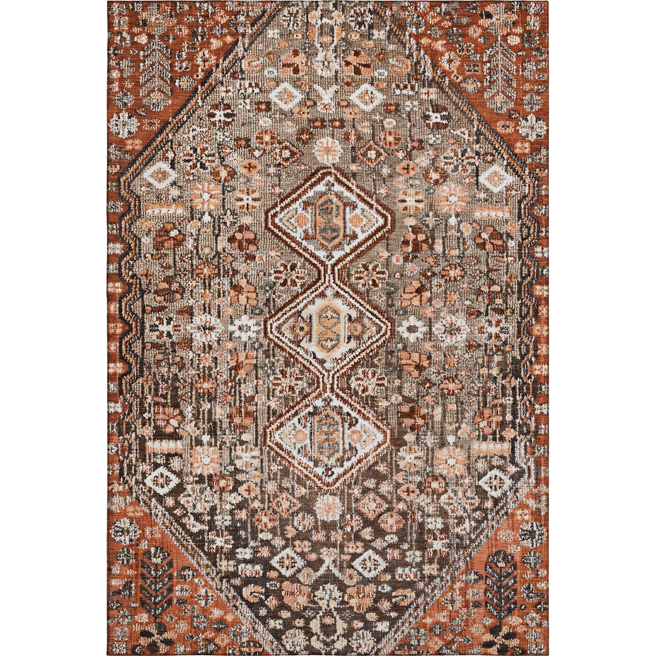 Chiang Mai Machine Washable Transitional Fudge Brown Rug 2'6" x 3'10" #shape_Rectangle