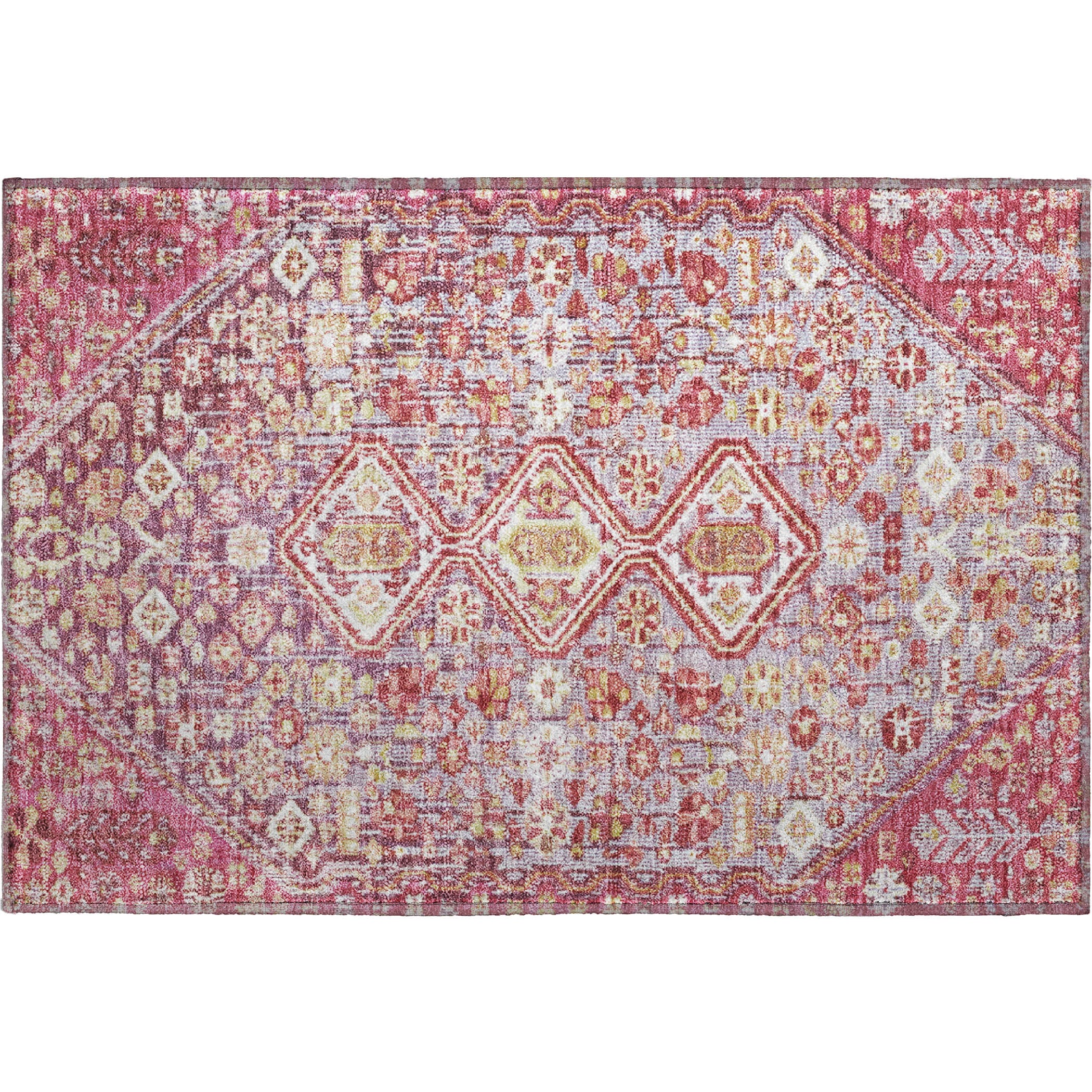 Chiang Mai Machine Washable Transitional Merlot Red Rug 1'8" x 2'6" #shape_Rectangle