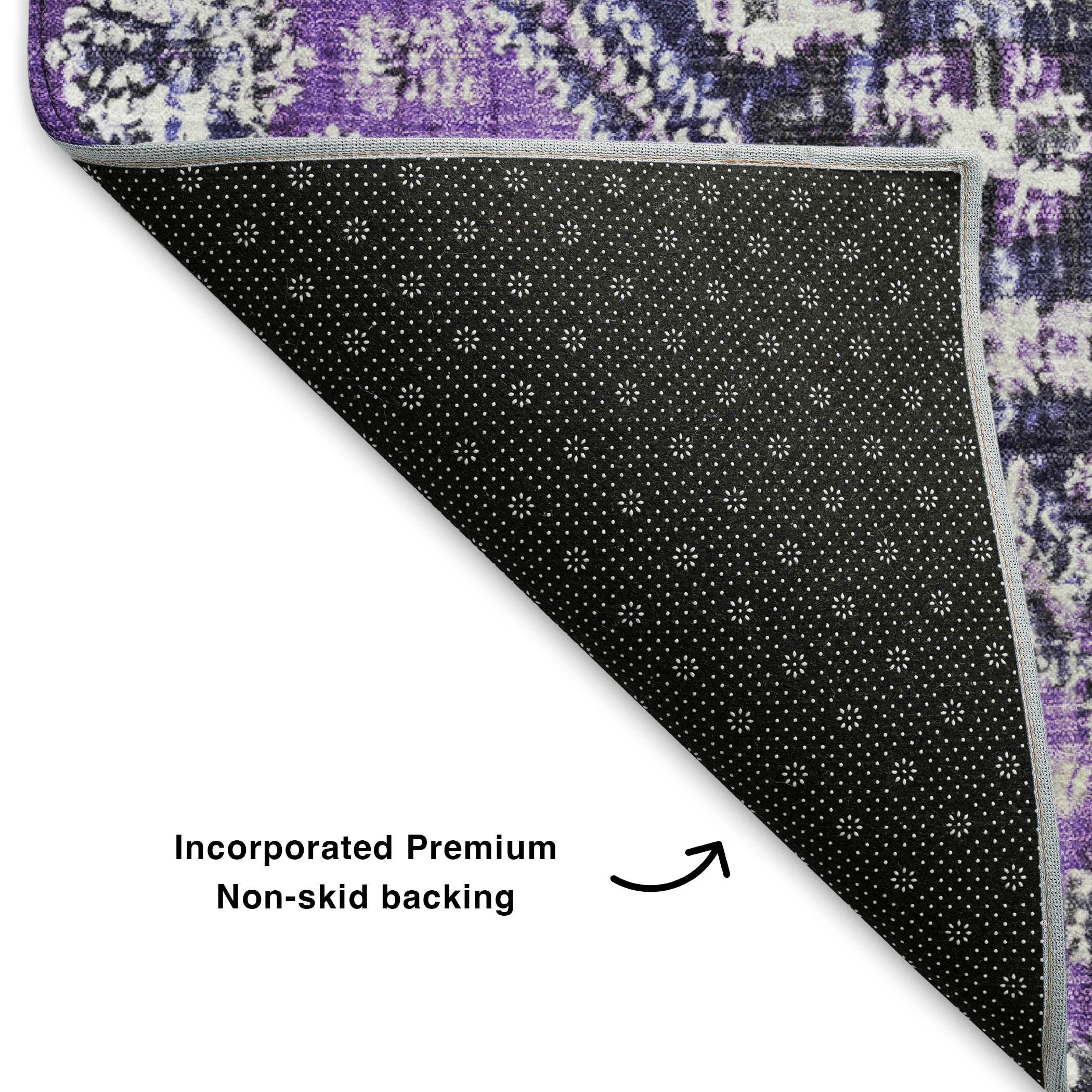 Chiang Mai Machine Washable Transitional Purple Rug 1'8" x 2'6" #shape_Rectangle