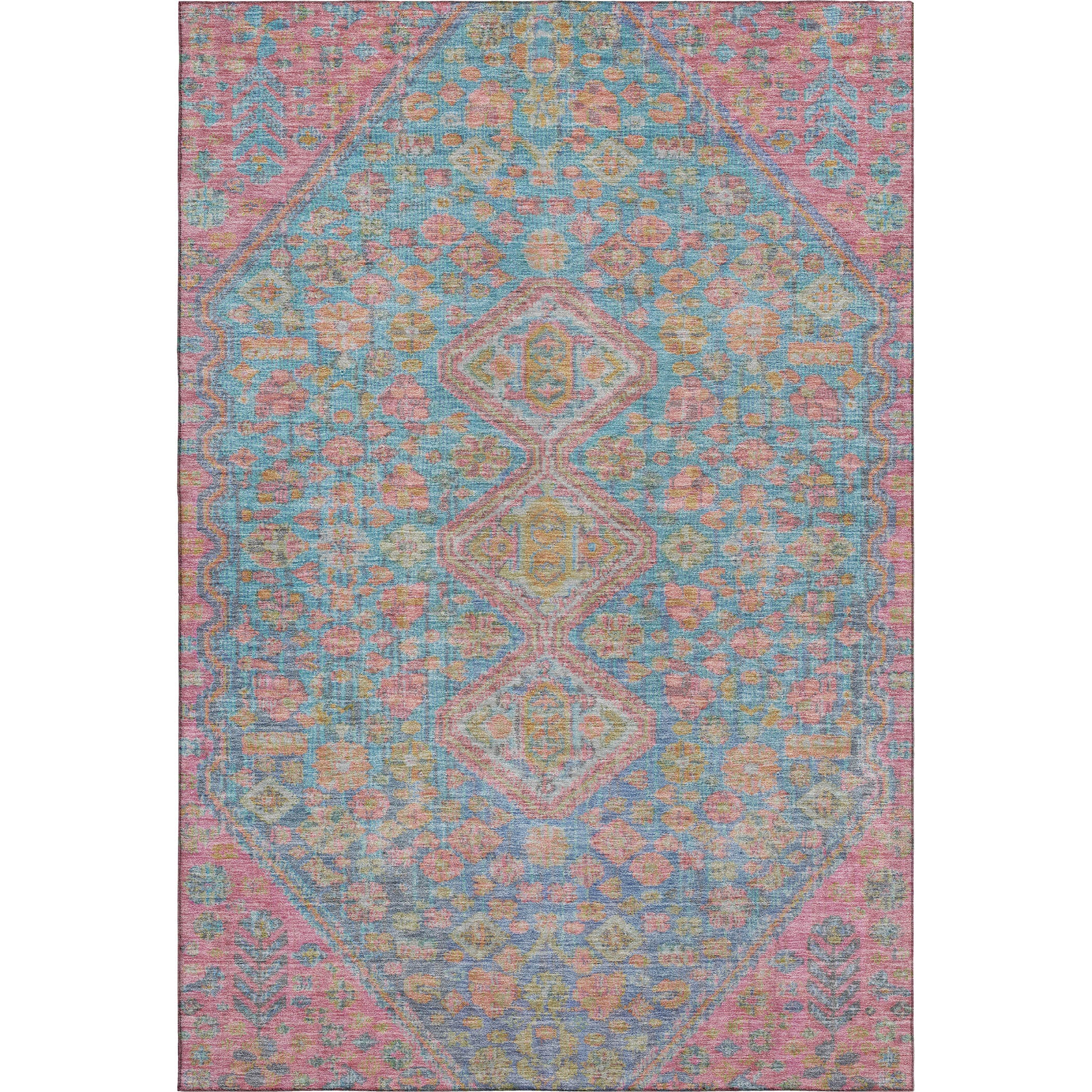 Chiang Mai Machine Washable Transitional Sky Blue Rug 2'6" x 3'10" #shape_Rectangle