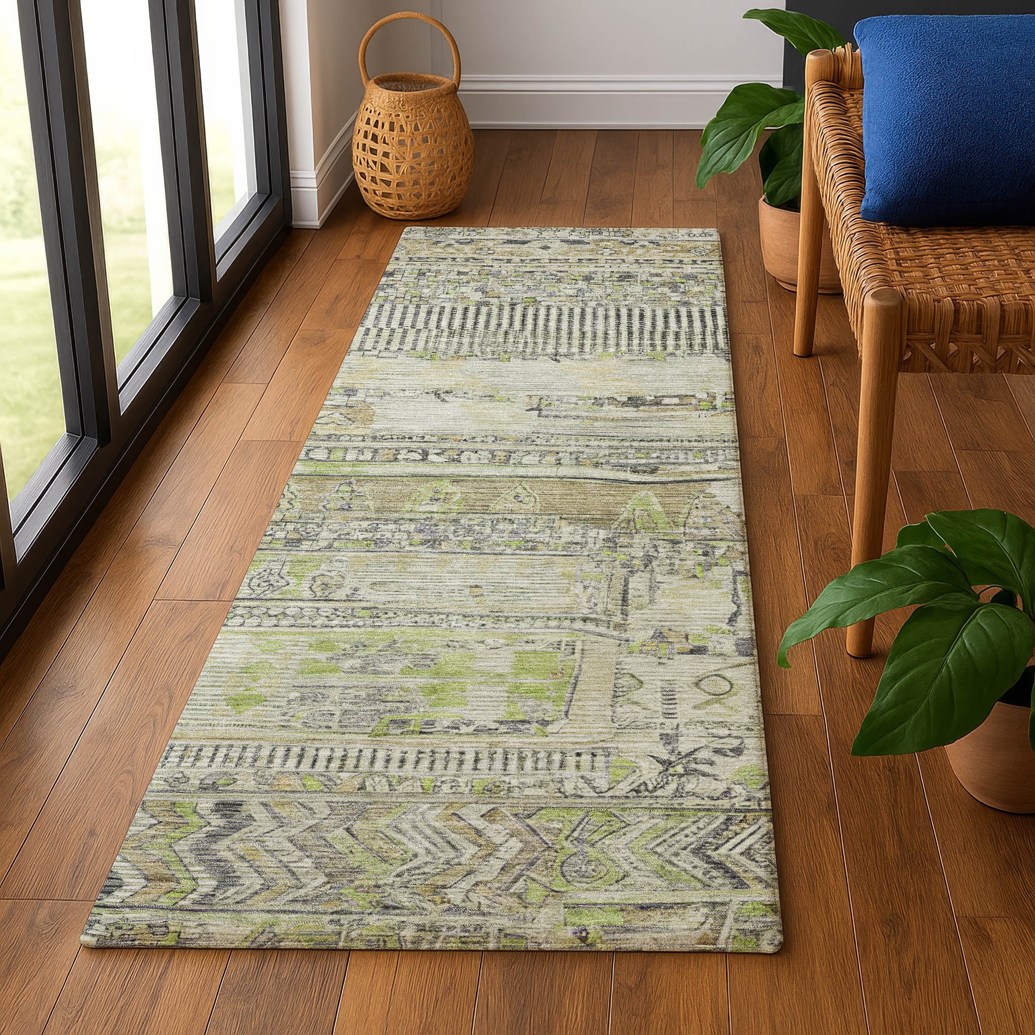 Jaipur Machine Washable Transitional Beige Brown Rug 2'3" x 7'6" #shape_Runner