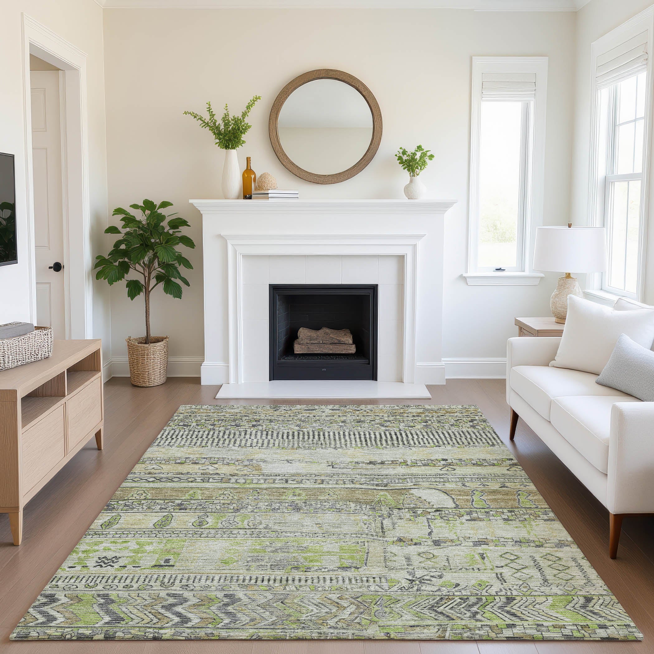 Jaipur Machine Washable Transitional Beige Brown Rug 2'6" x 3'10" #shape_Rectangle