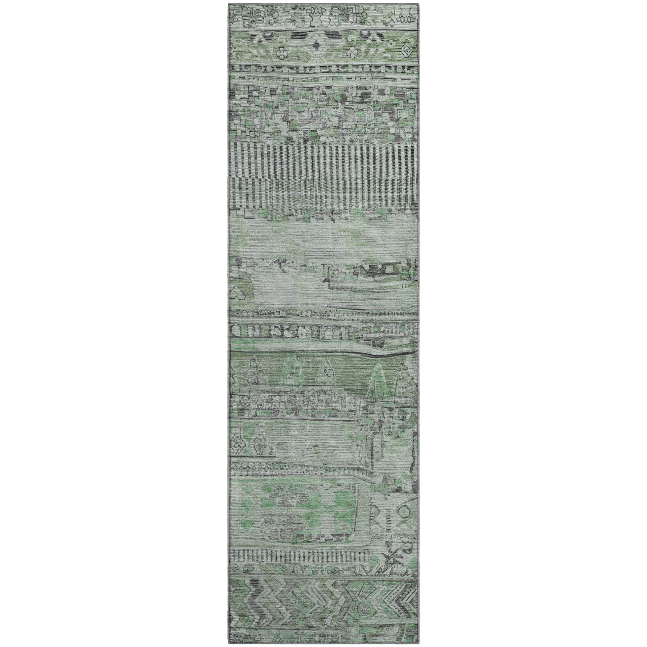 Jaipur Machine Washable Transitional Sage Green Rug 2'3" x 7'6" #shape_Runner