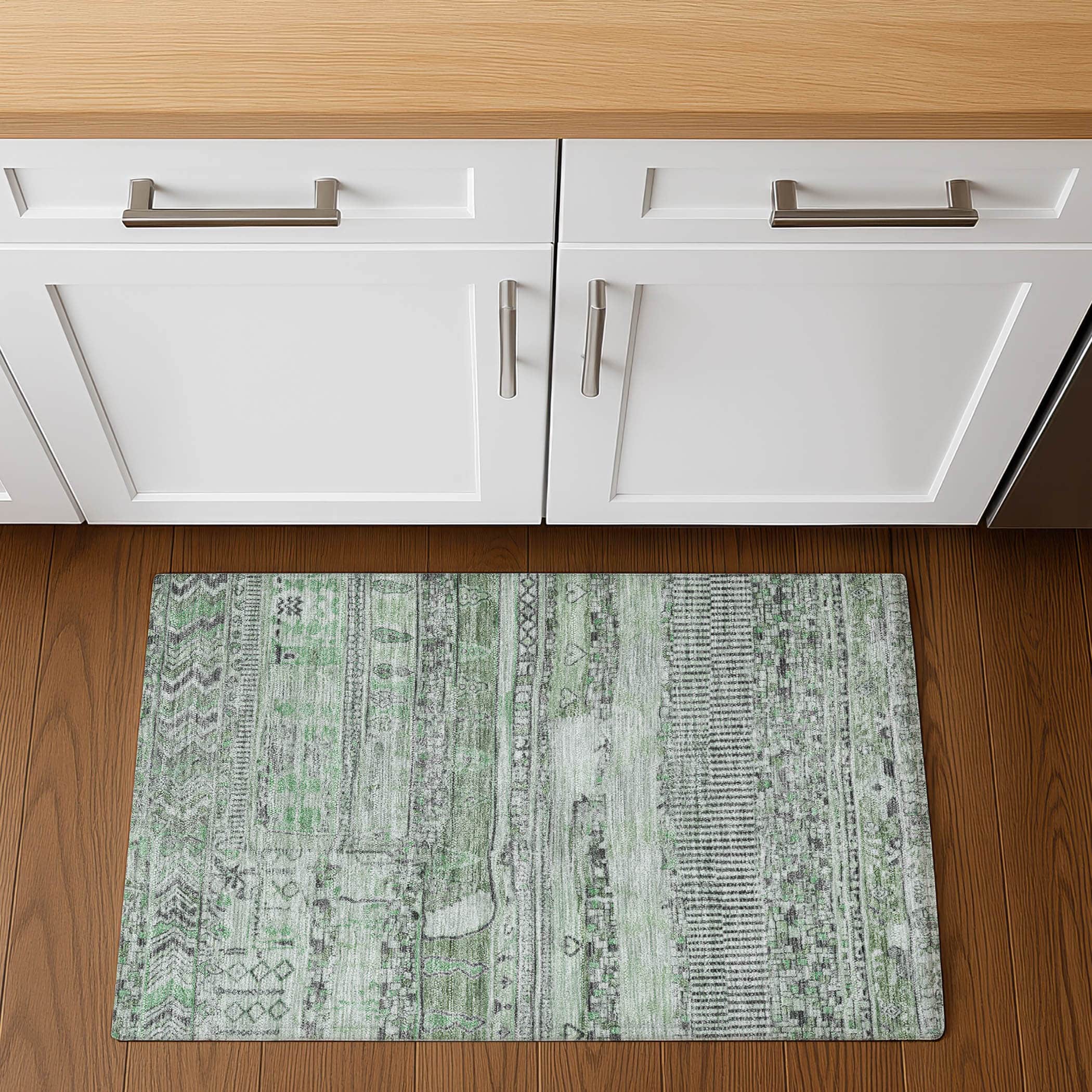 Jaipur Machine Washable Transitional Sage Green Rug 1'8" x 2'6" #shape_Rectangle
