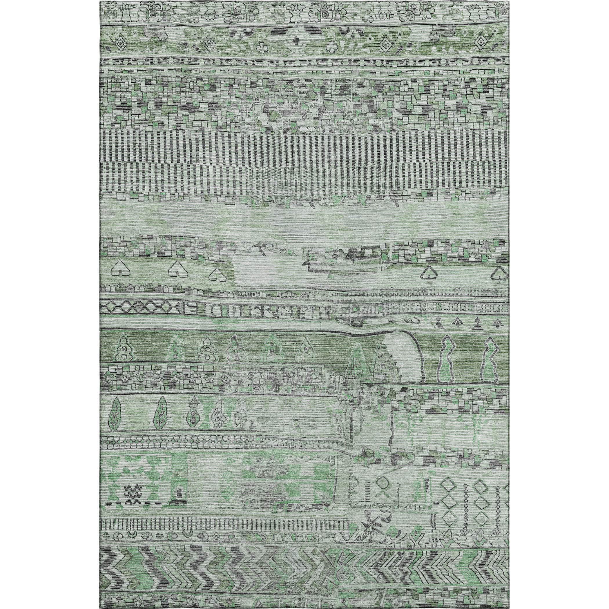 Jaipur Machine Washable Transitional Sage Green Rug 2'6" x 3'10" #shape_Rectangle