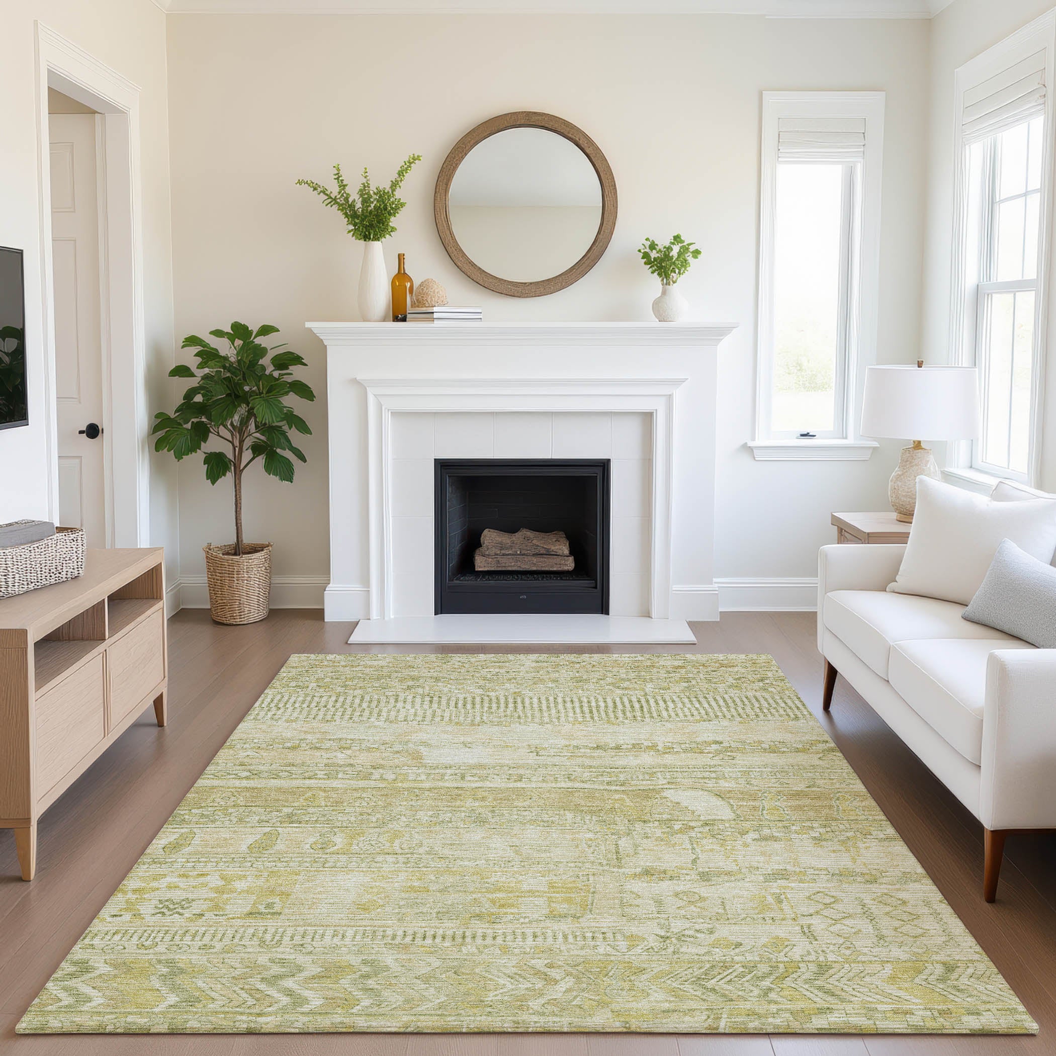 Jaipur Machine Washable Transitional Tan Brown Rug 2'6" x 3'10" #shape_Rectangle