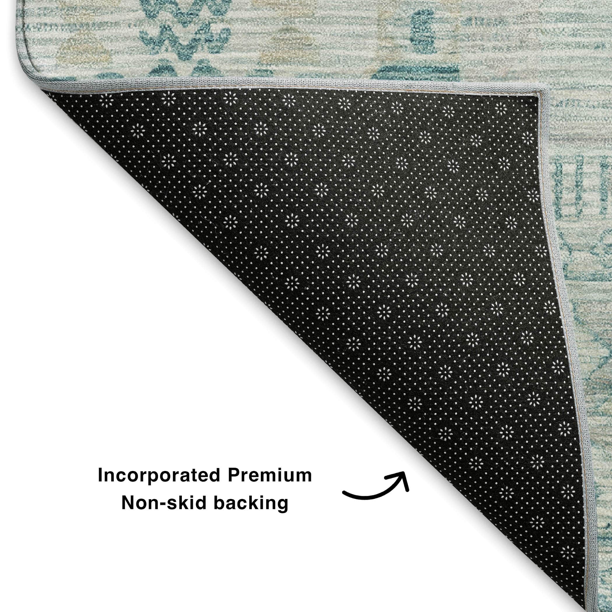 Jaipur Machine Washable Transitional Teal Rug 1'8" x 2'6" #shape_Rectangle