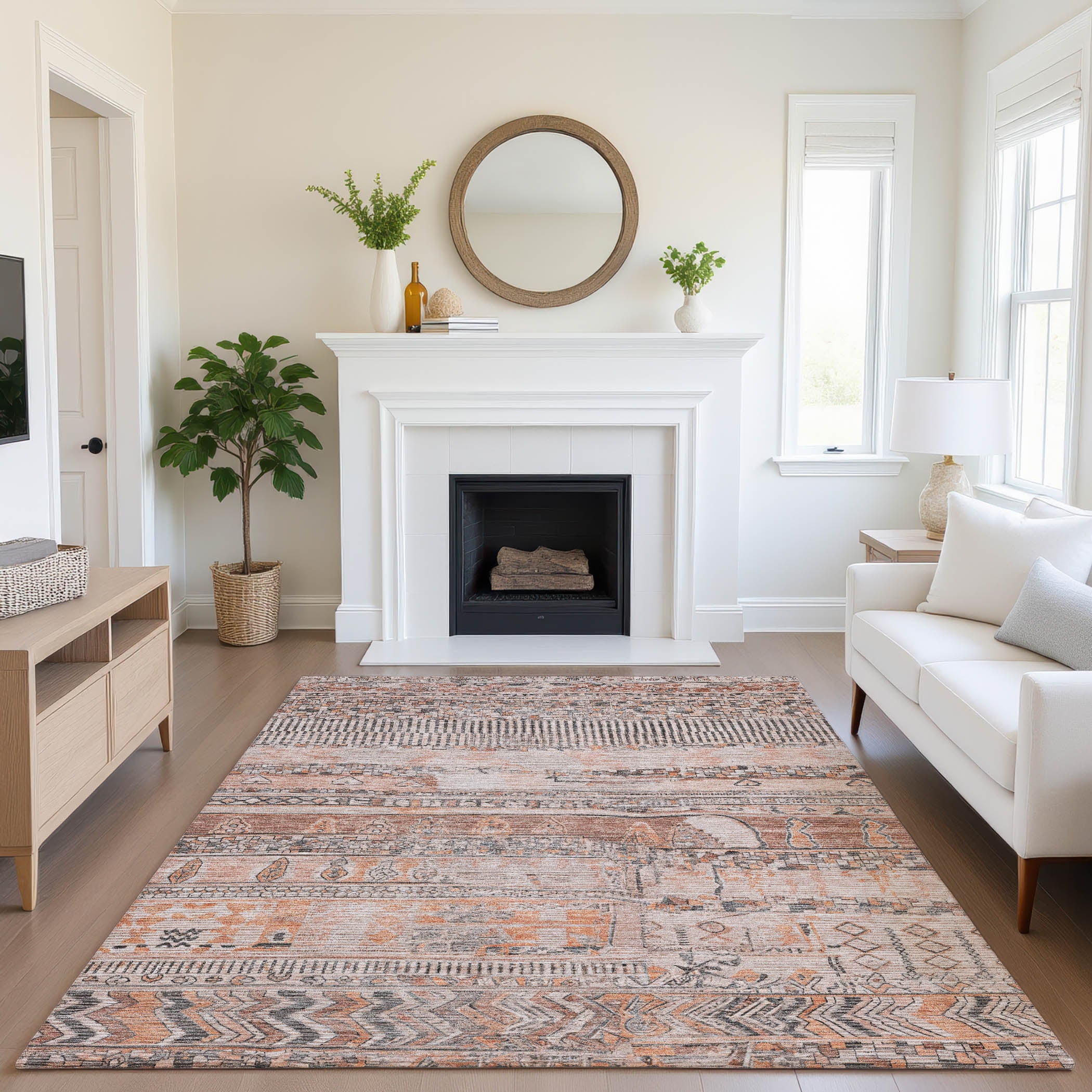 Jaipur Machine Washable Transitional Terracotta Orange Rug 2'6" x 3'10" #shape_Rectangle
