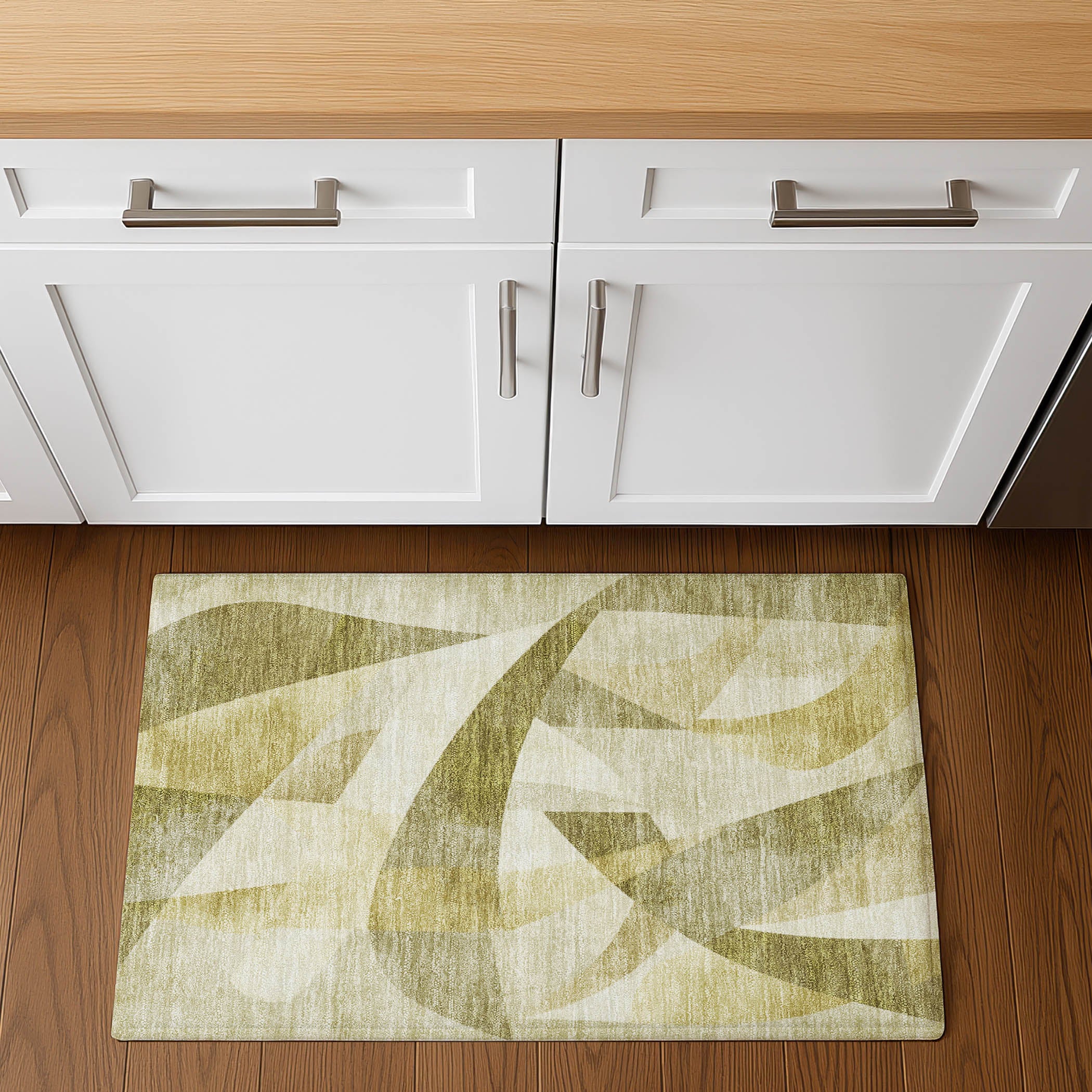 Chiang Mai Machine Washable Transitional Cactus Green Rug 1'8" x 2'6" #shape_Rectangle