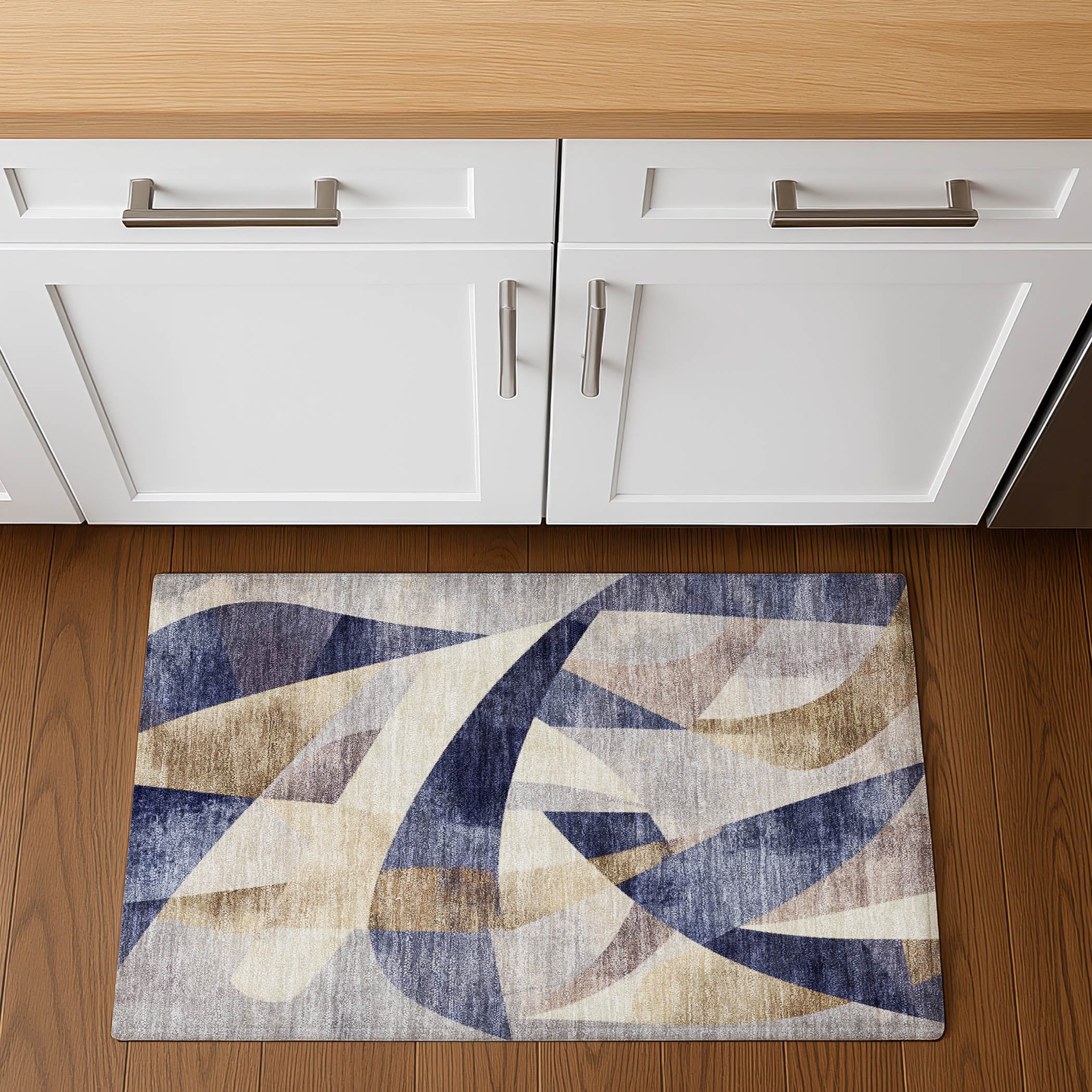 Chiang Mai Machine Washable Transitional Navy Blue Rug 1'8" x 2'6" #shape_Rectangle