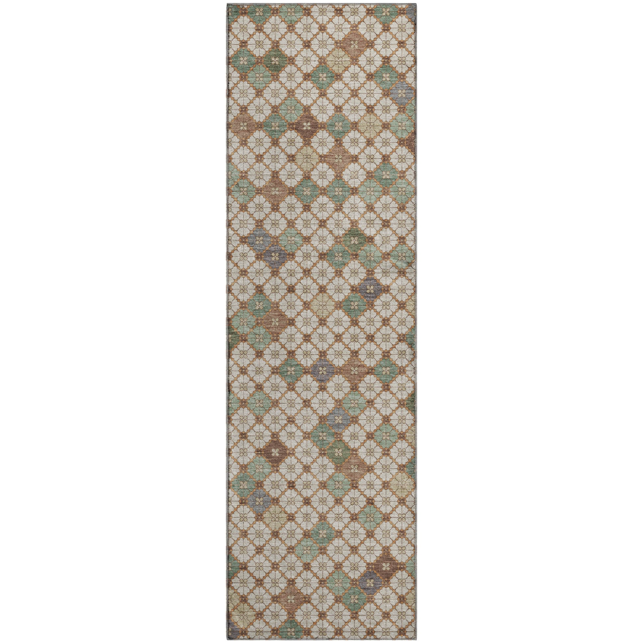 Antigua Machine Washable Transitional Beige Brown Rug 2'3" x 7'6" #shape_Runner