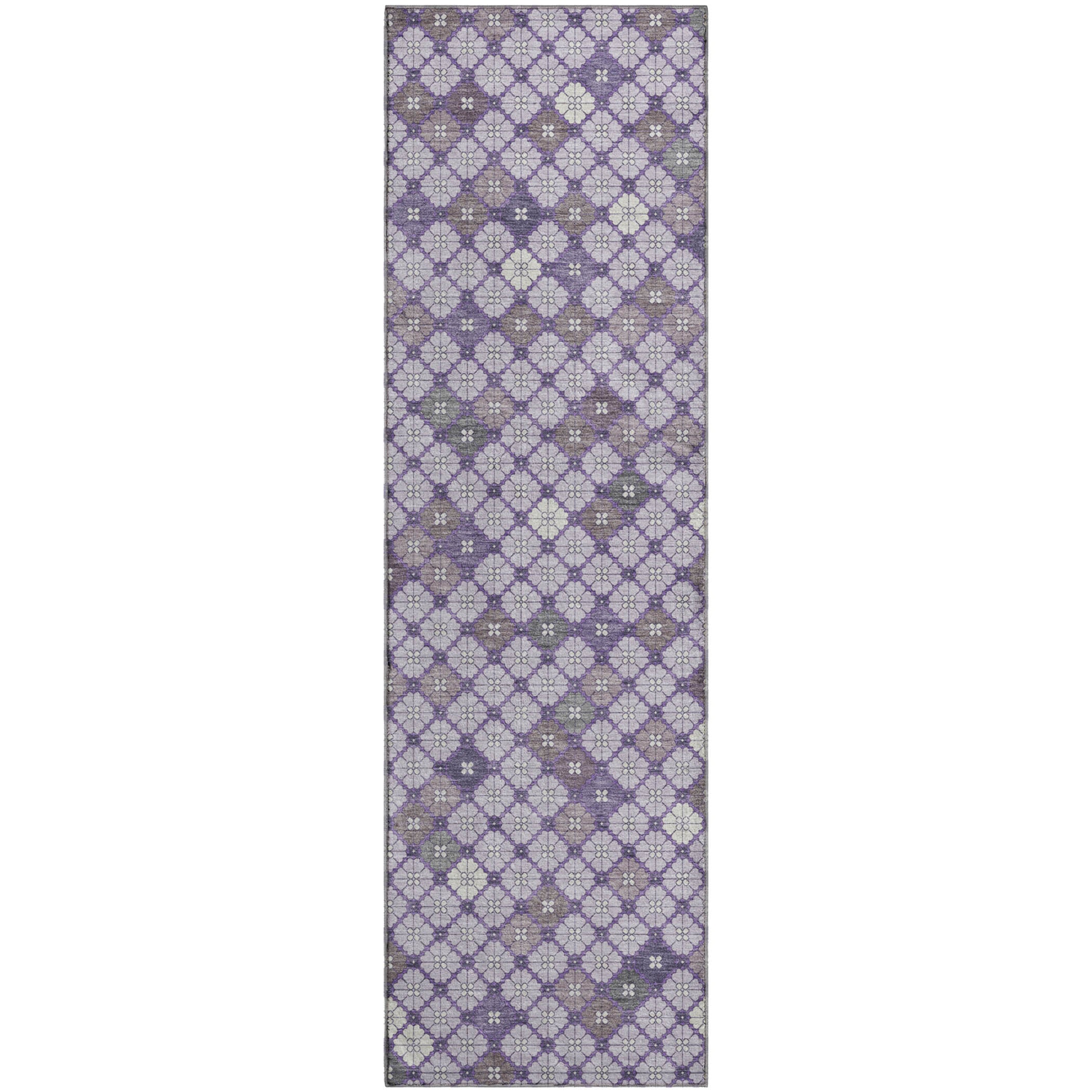 Antigua Machine Washable Transitional Lavender Purple Rug 2'3" x 7'6" #shape_Runner