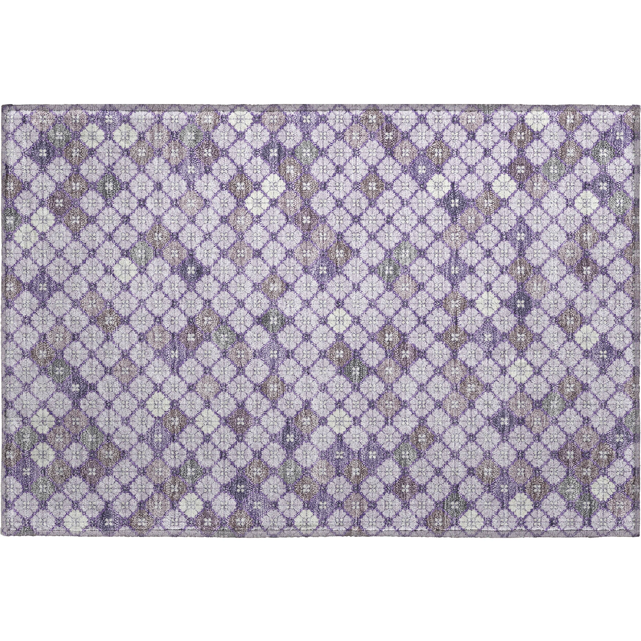 Antigua Machine Washable Transitional Lavender Purple Rug 1'8" x 2'6" #shape_Rectangle