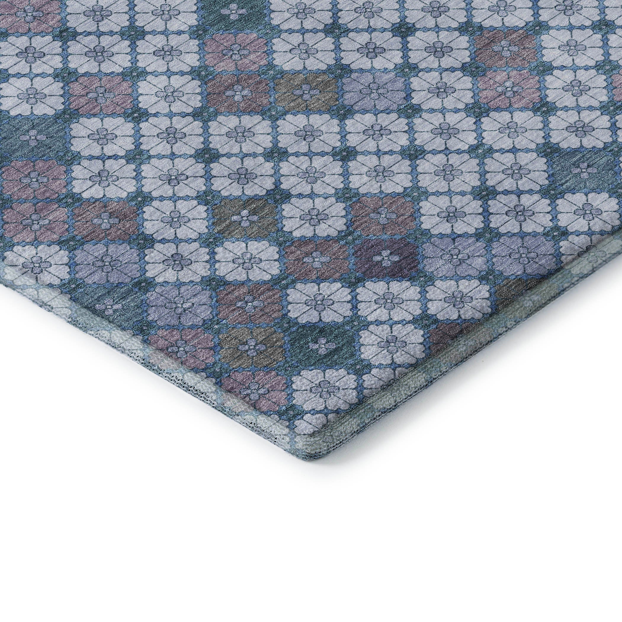 Antigua Machine Washable Transitional Sky Blue Rug 1'8" x 2'6" #shape_Rectangle