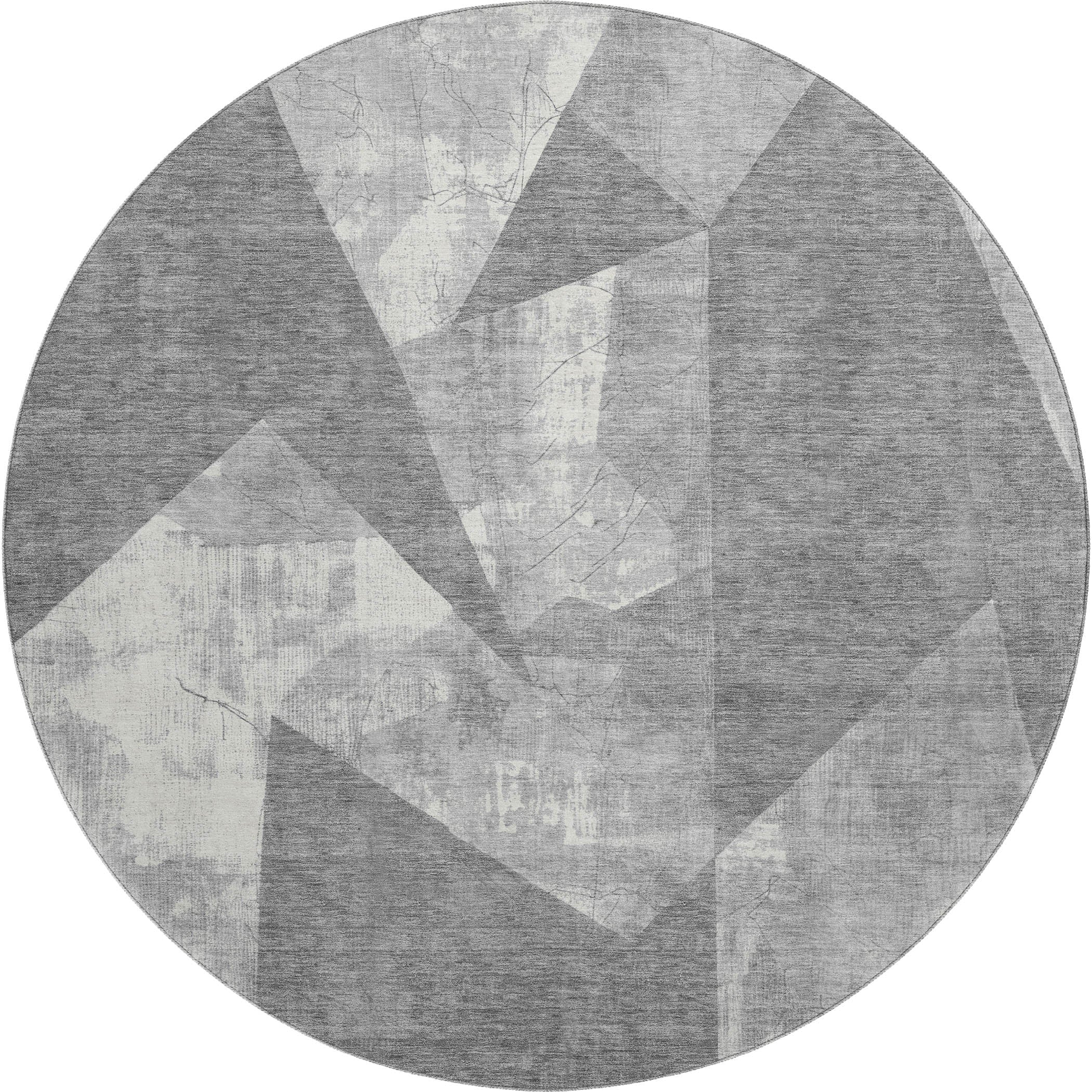 Bergen Machine Washable Transitional Gray Rug 8' x 8' #shape_Round