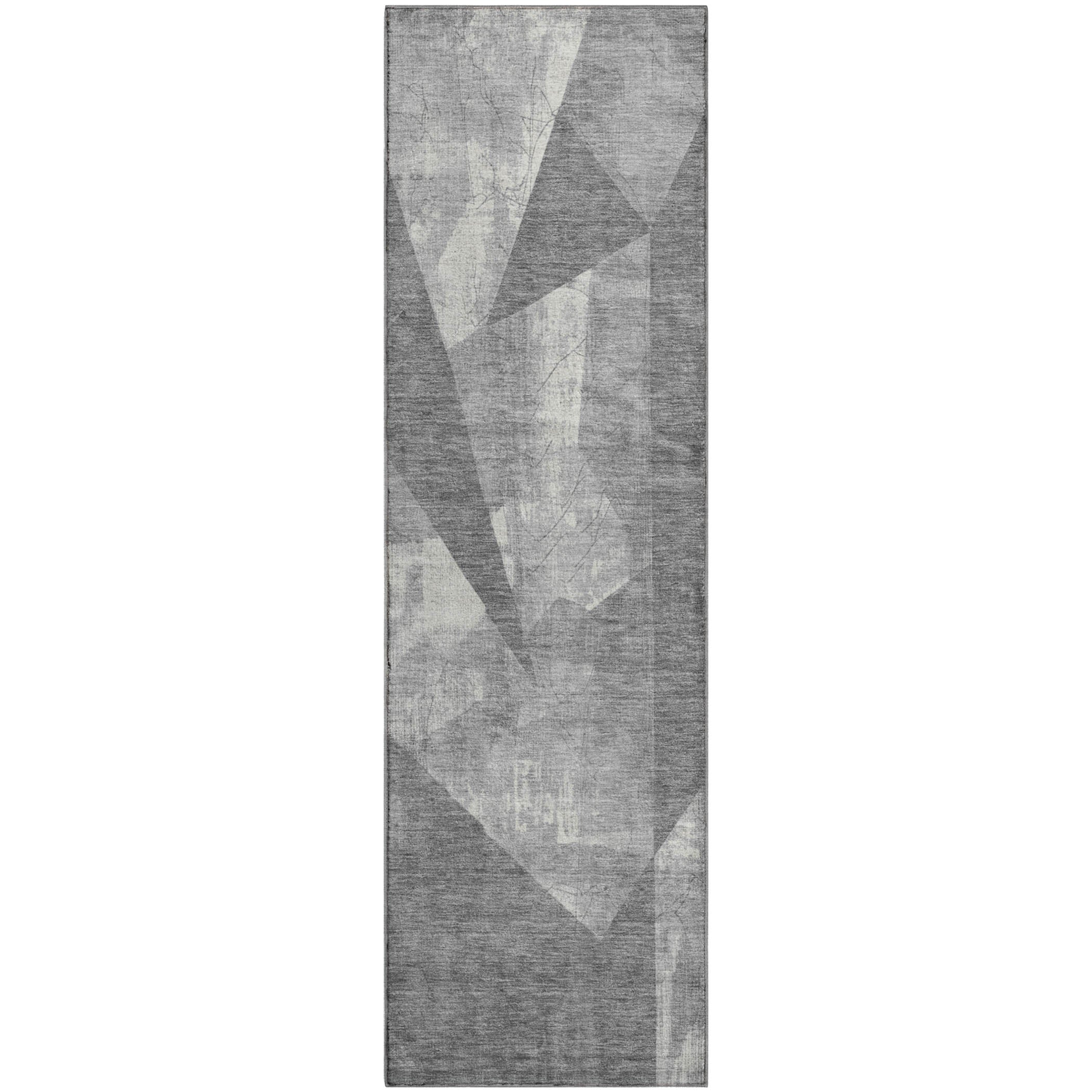 Bergen Machine Washable Transitional Gray Rug 2'3" x 7'6" #shape_Runner
