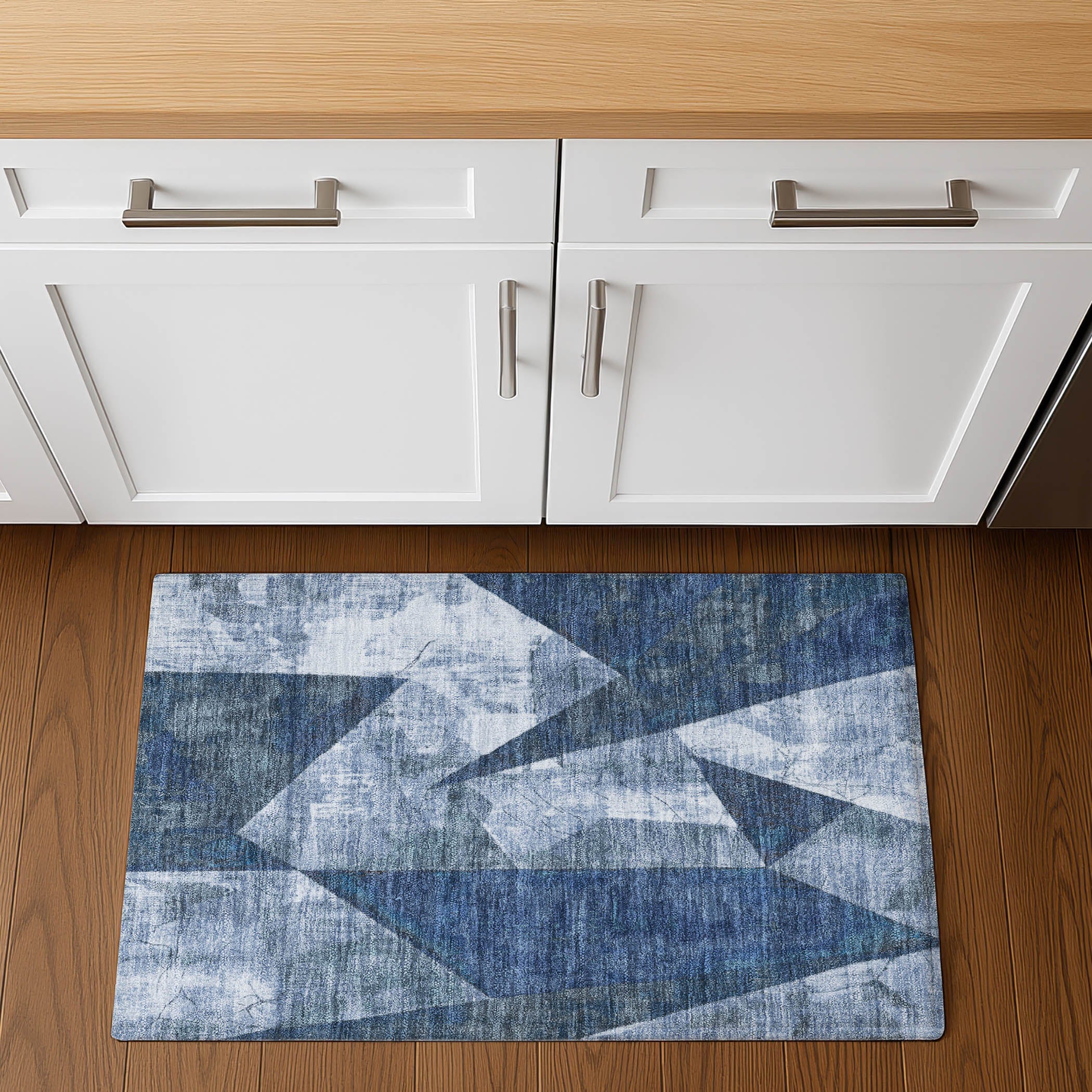 Bergen Machine Washable Transitional Navy Blue Rug 1'8" x 2'6" #shape_Rectangle
