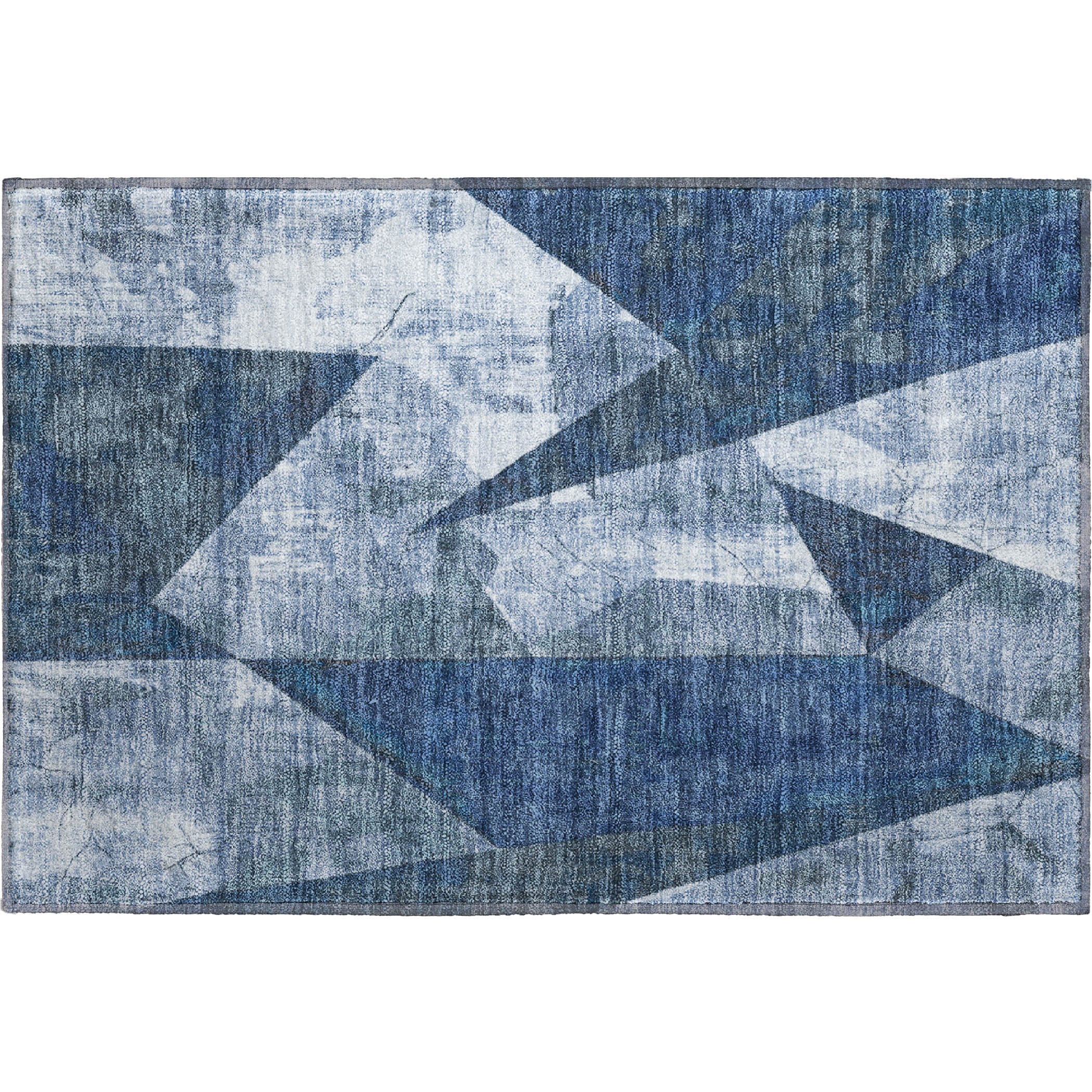 Bergen Machine Washable Transitional Navy Blue Rug 1'8" x 2'6" #shape_Rectangle