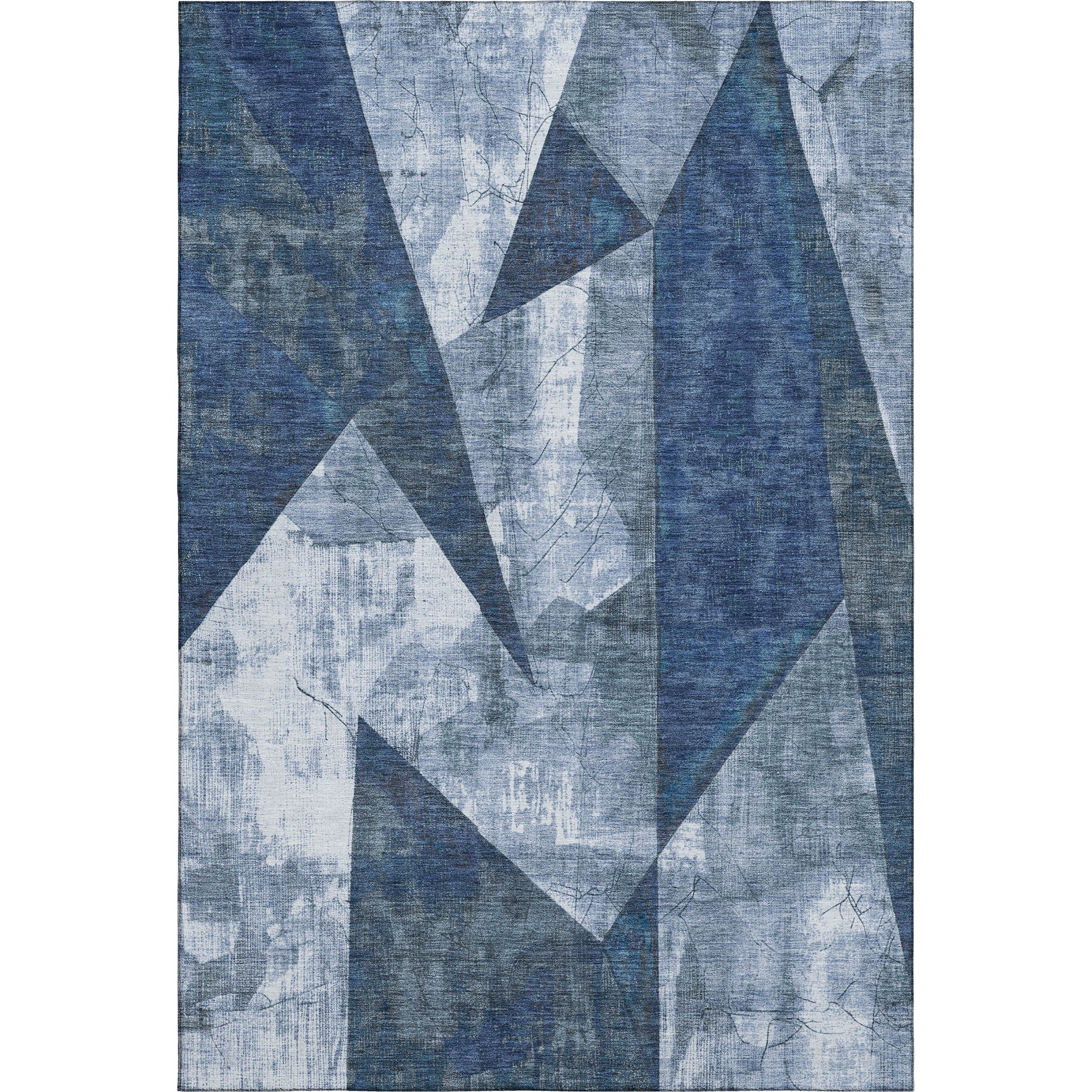 Bergen Machine Washable Transitional Navy Blue Rug 2'6" x 3'10" #shape_Rectangle