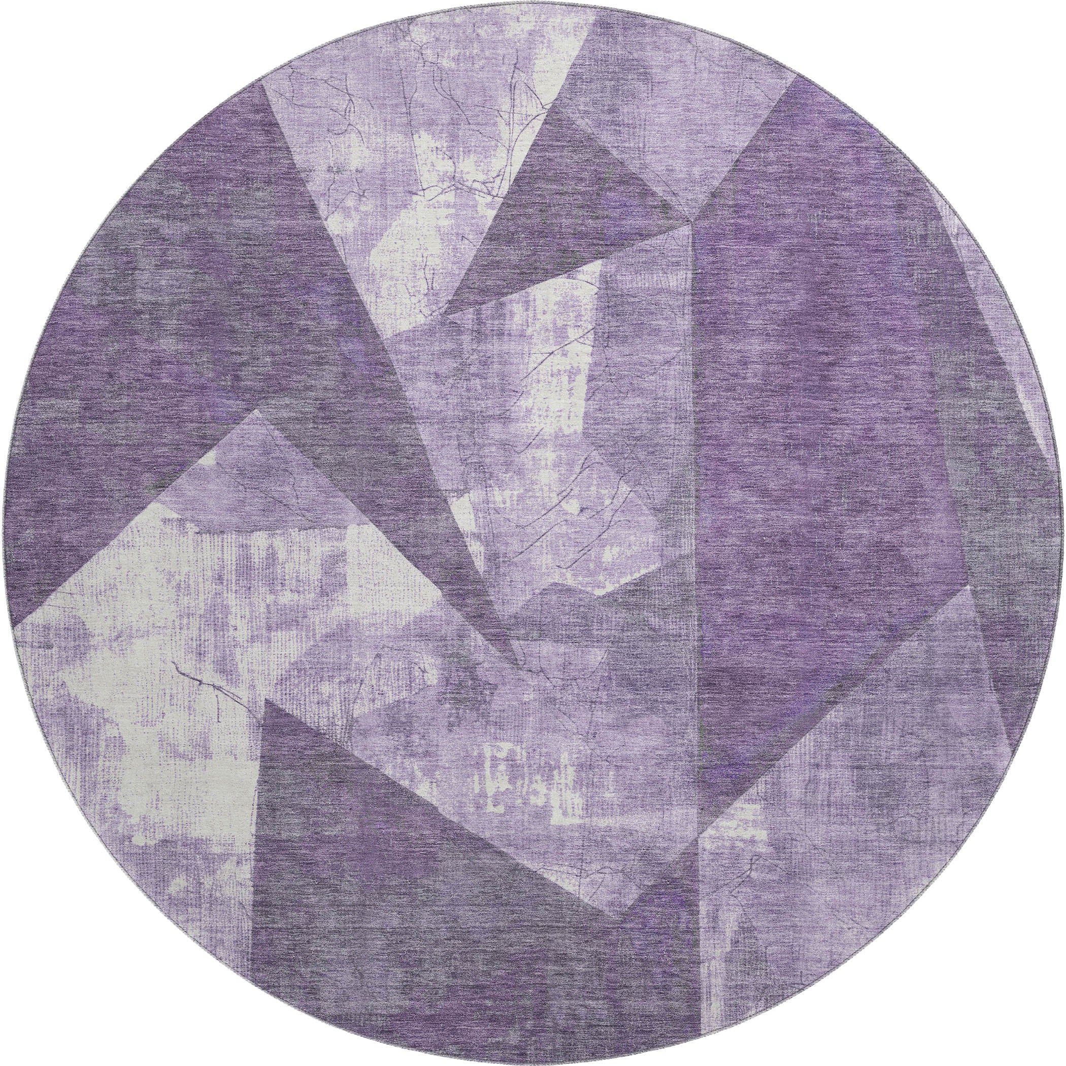 Bergen Machine Washable Transitional Purple Rug 8' x 8' #shape_Round